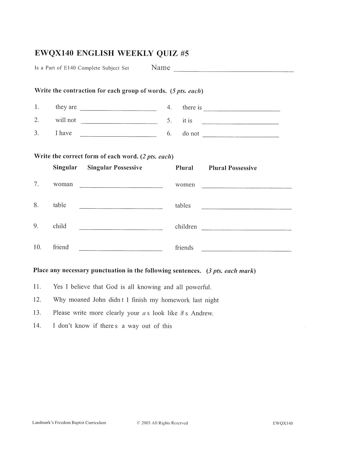 English Grade 08