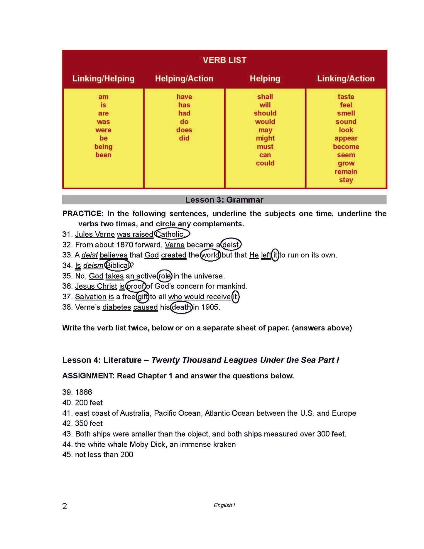English Grade 09 - English Grammar and Composition I