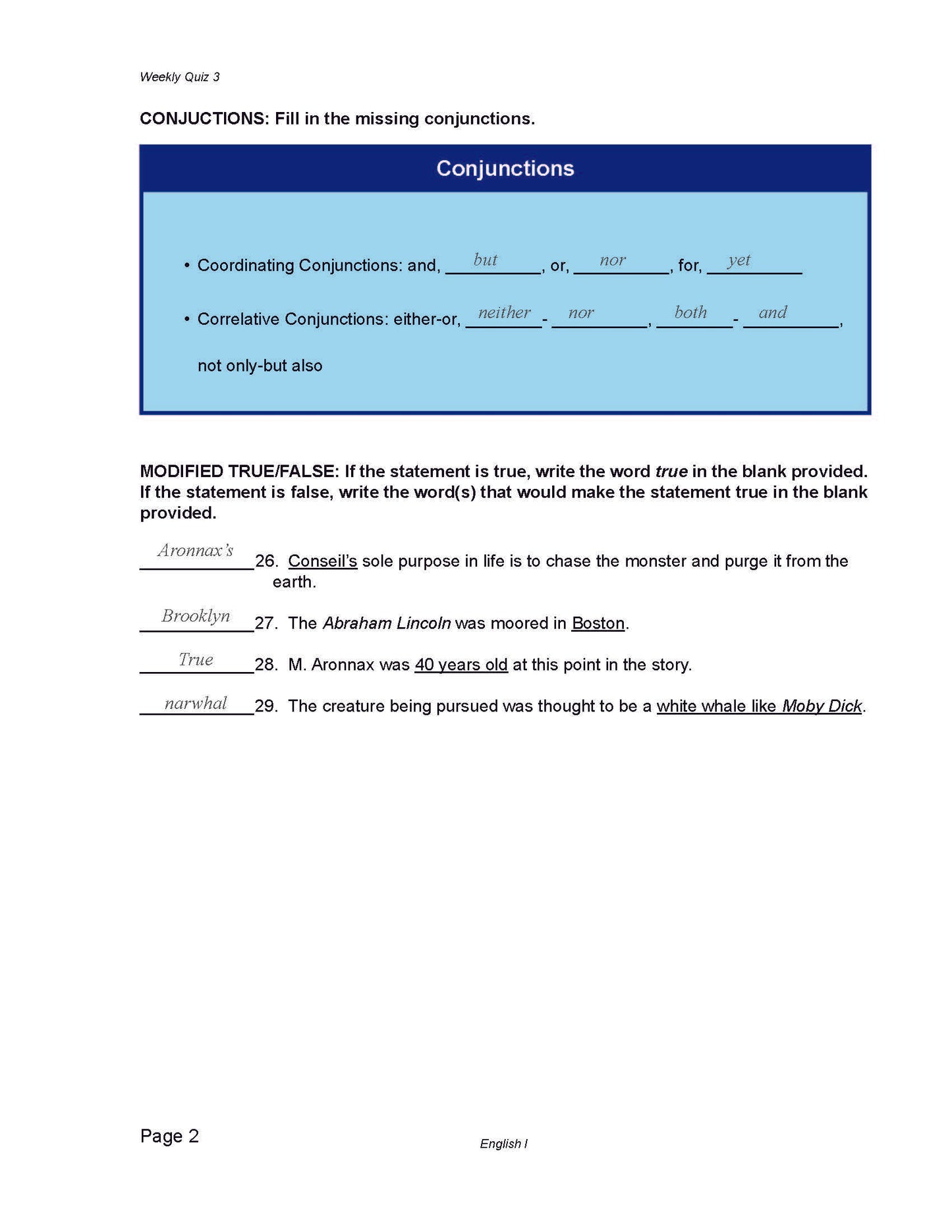 English Grade 09 - English Grammar and Composition I