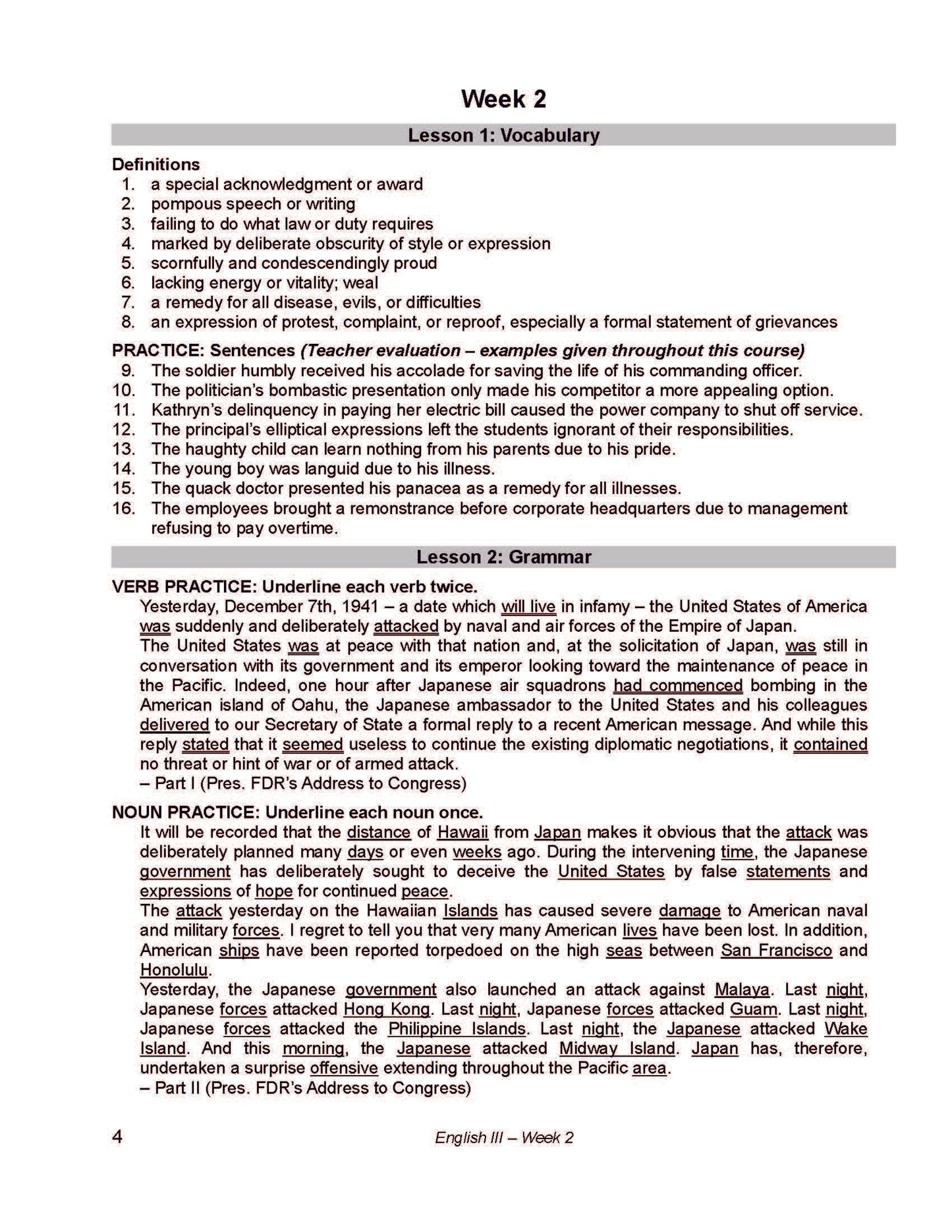 English Grade 11 - English Grammar and Composition III