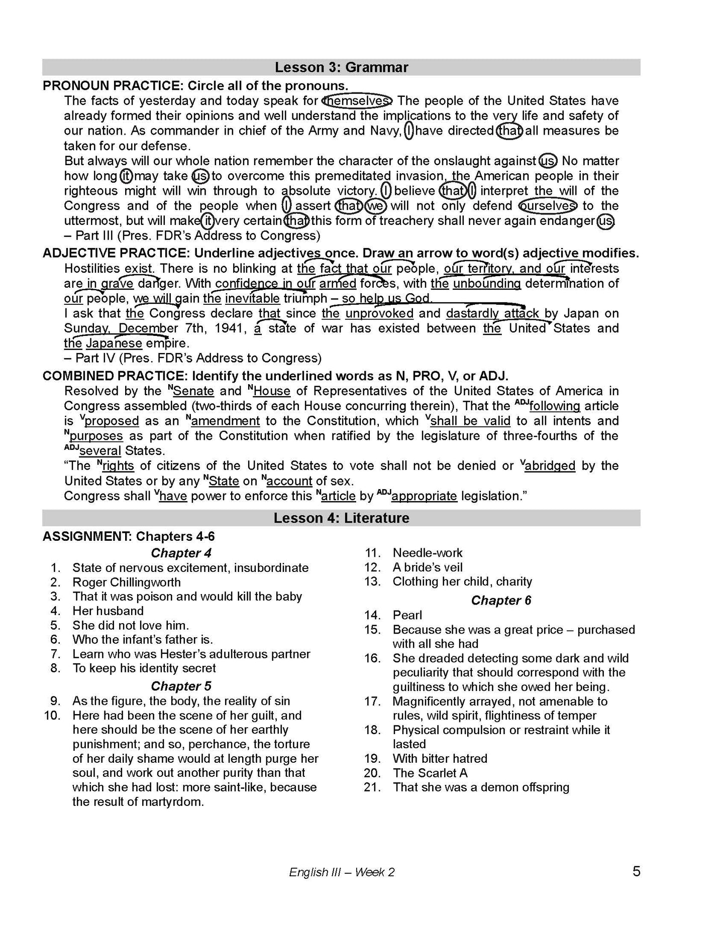 English Grade 11 - English Grammar and Composition III