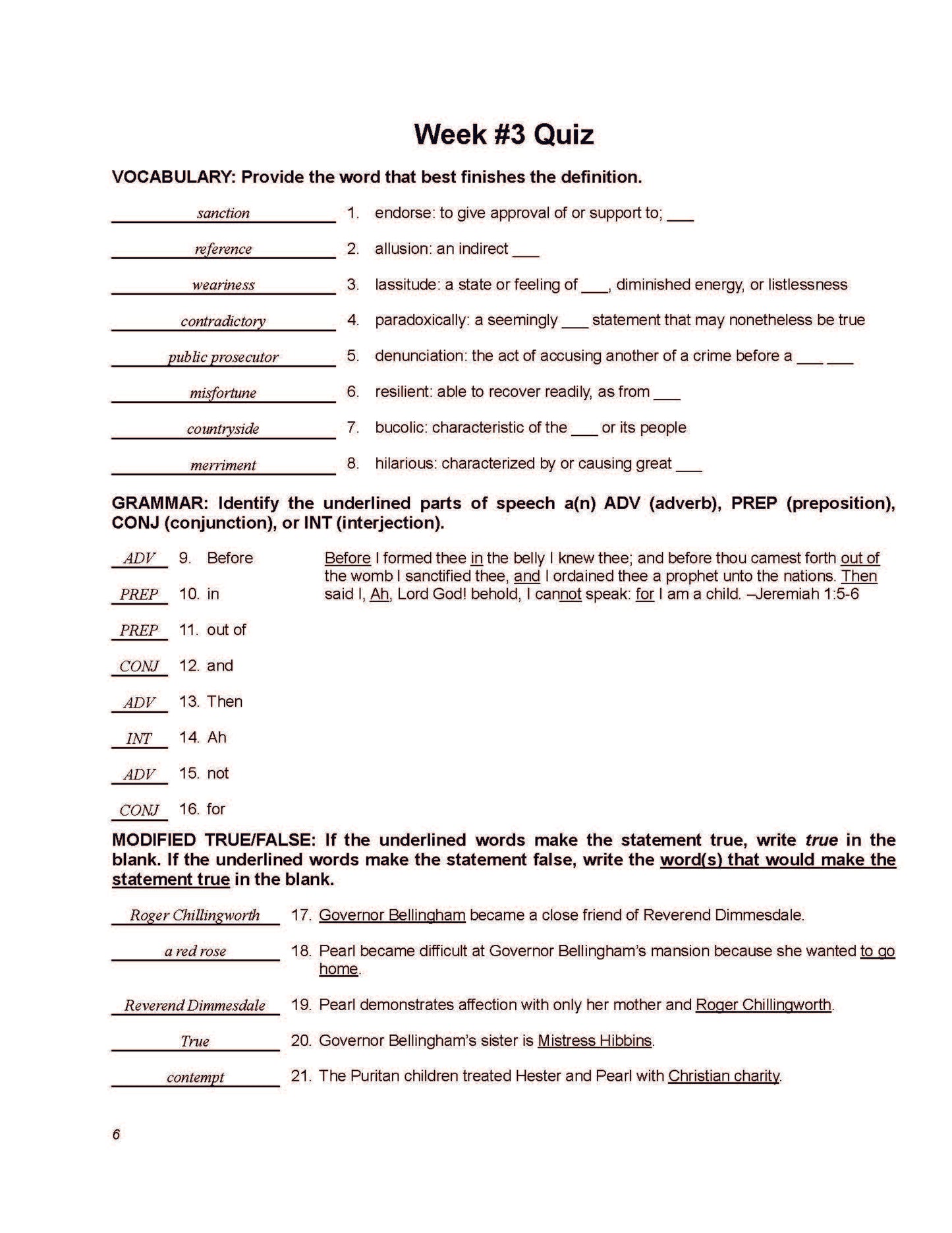 English Grade 11 - English Grammar and Composition III