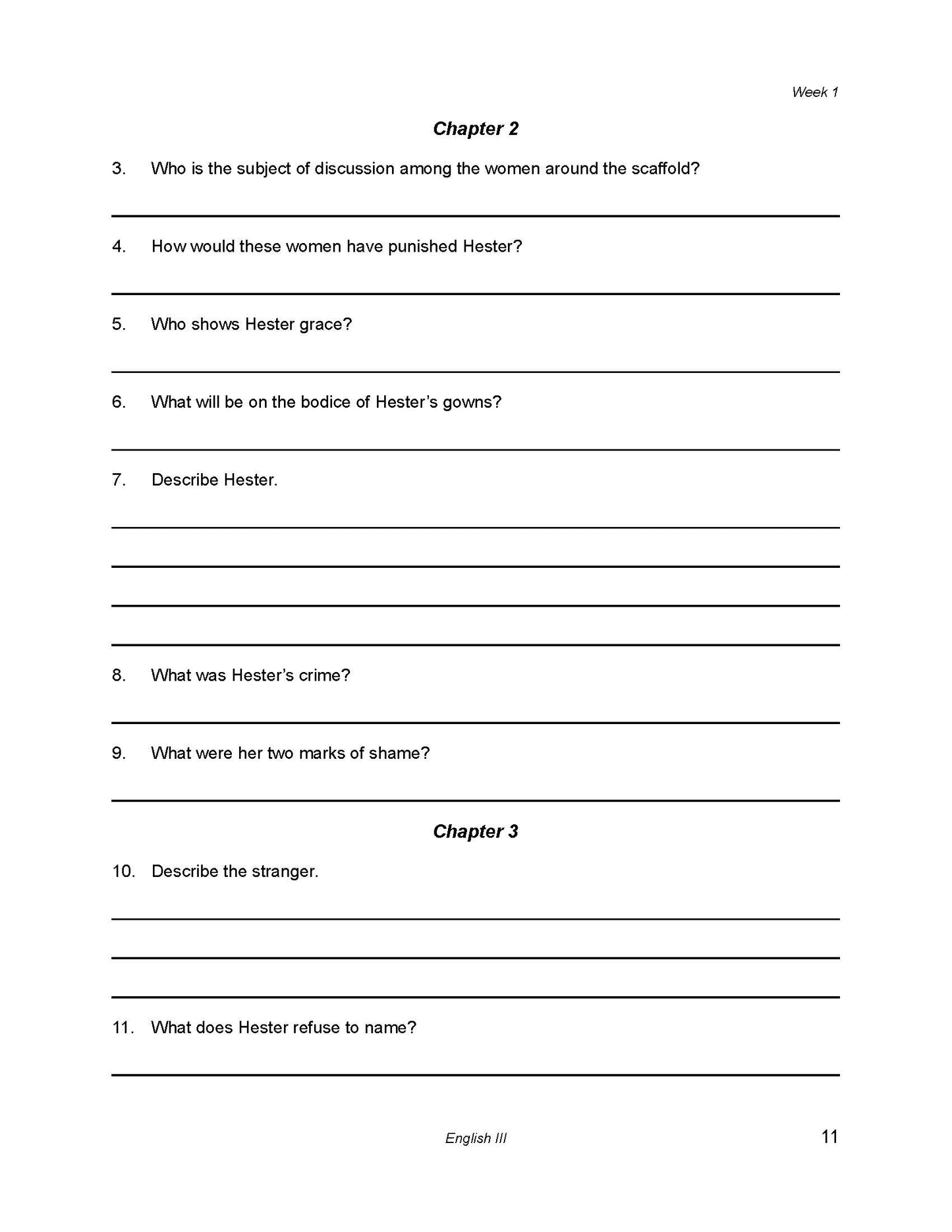 English Grade 11 - English Grammar and Composition III