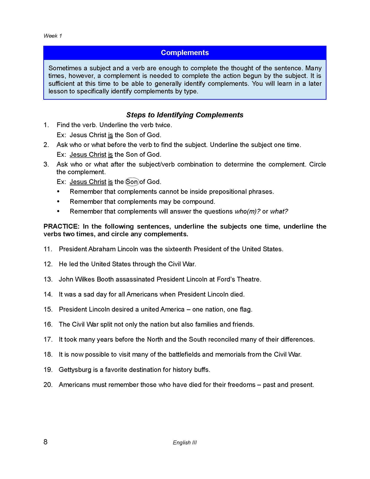 English Grade 11 - English Grammar and Composition III