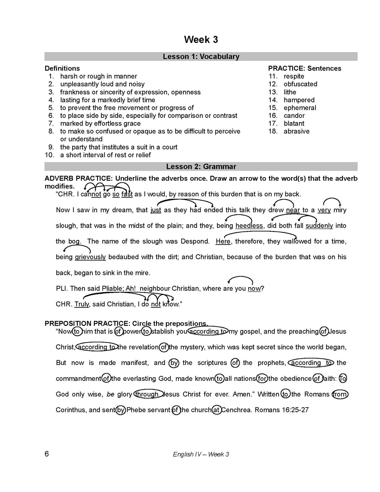 English Grade 12 - English Grammar and Composition IV