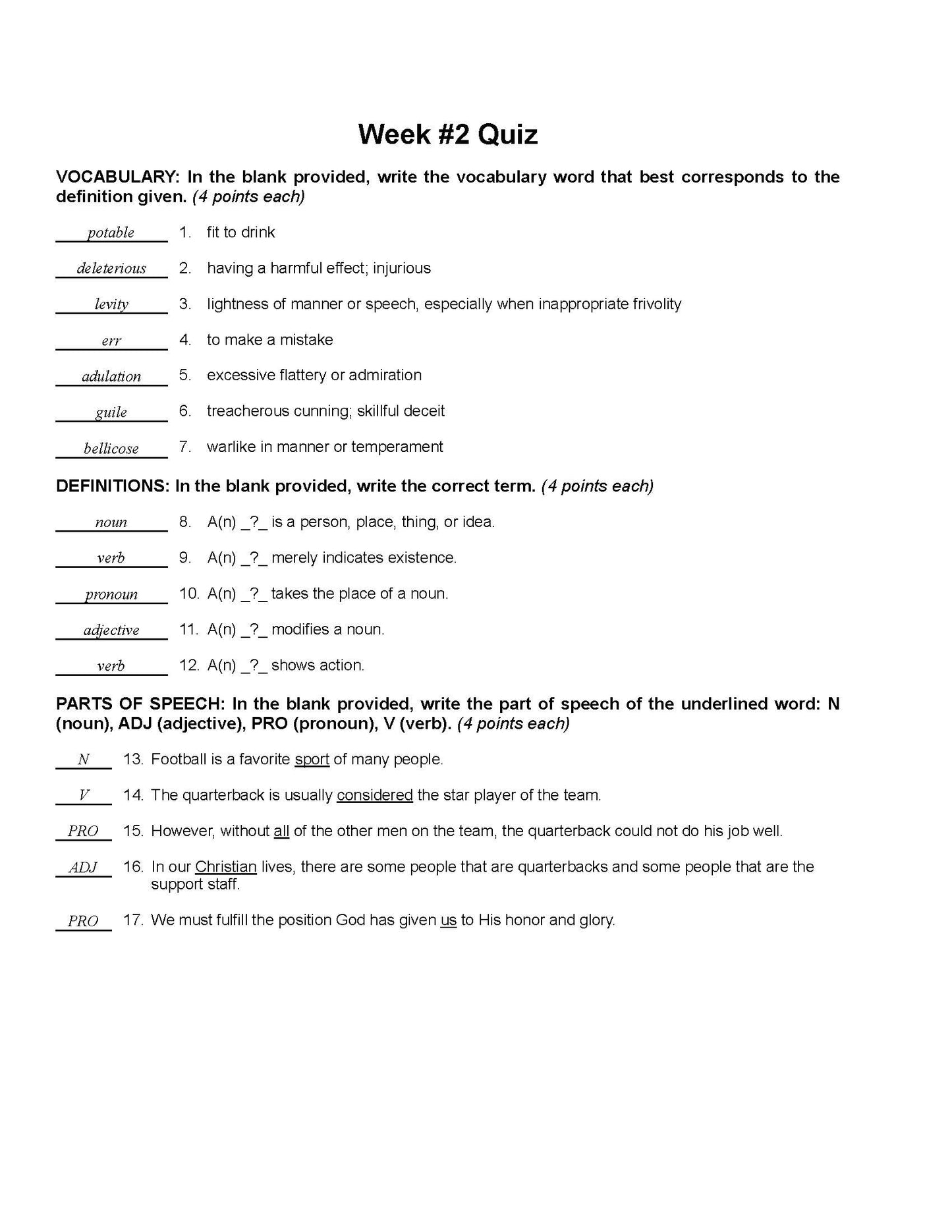 English Grade 12 - English Grammar and Composition IV
