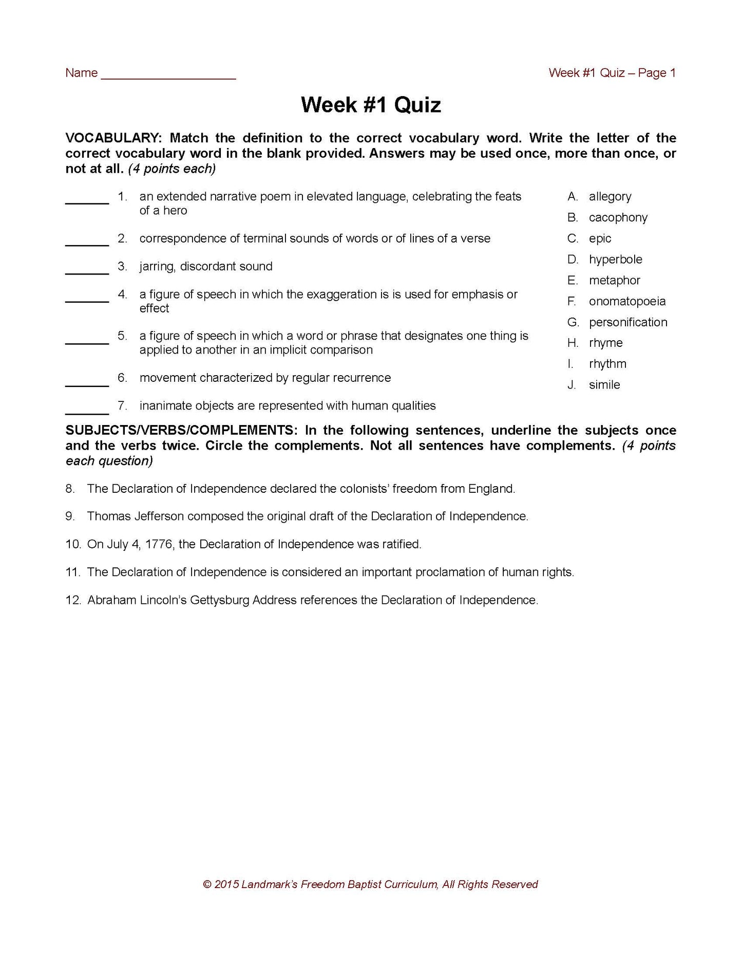 English Grade 12 - English Grammar and Composition IV