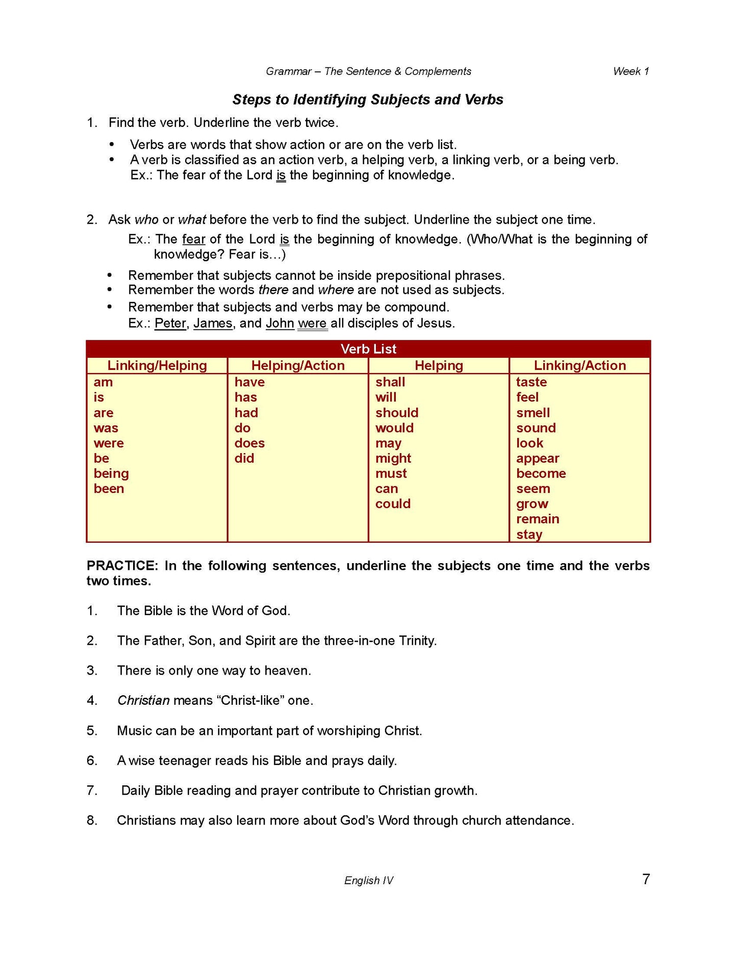 English Grade 12 - English Grammar and Composition IV