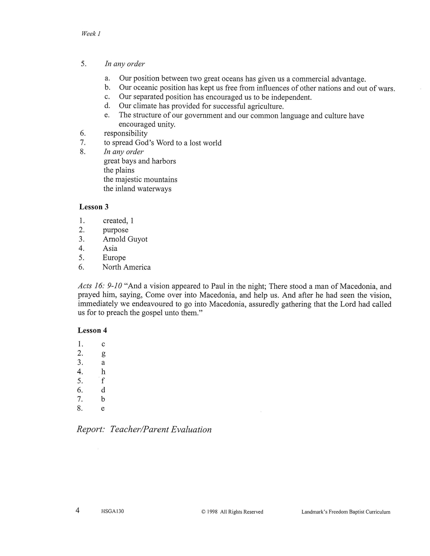 History Grade 06 - U.S. Geography