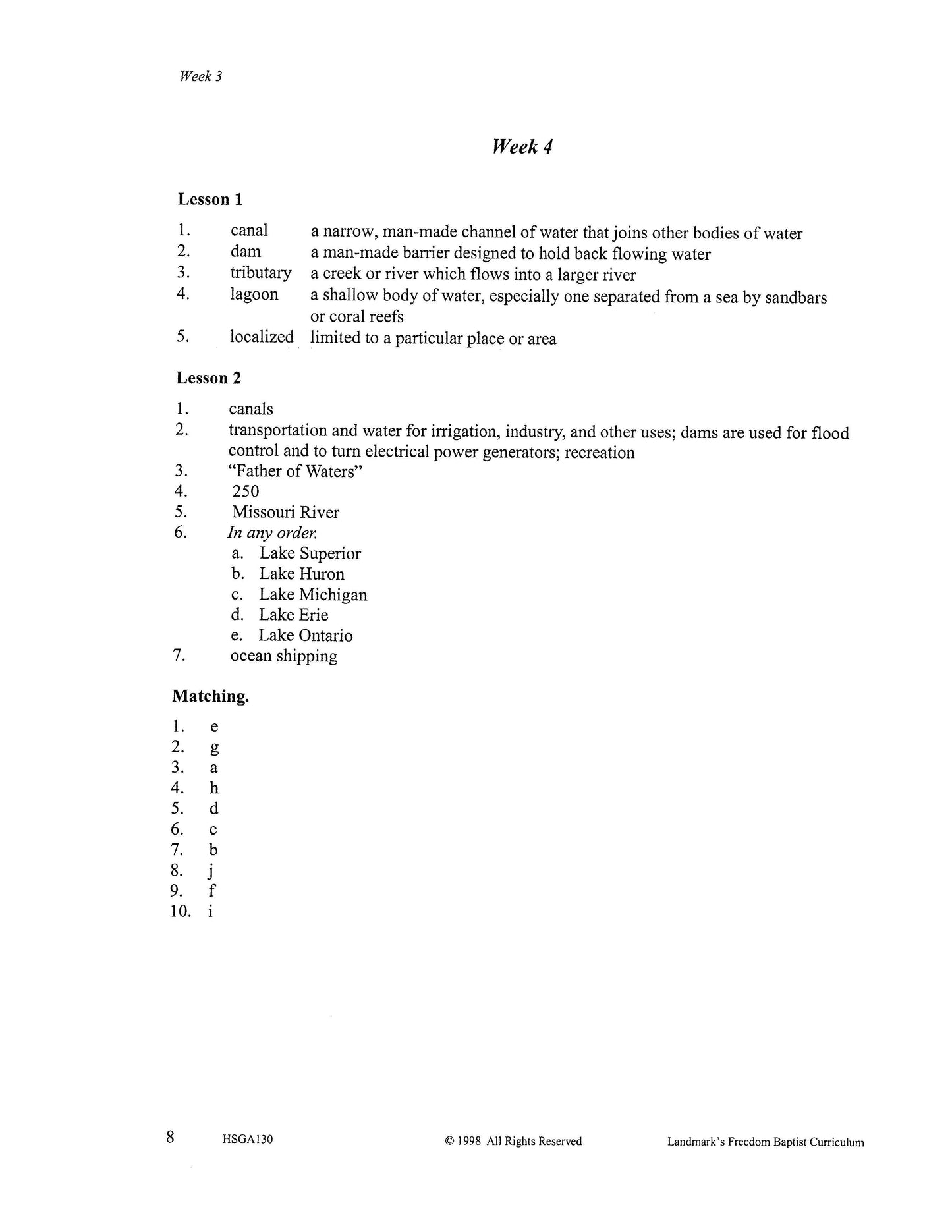 History Grade 06 - U.S. Geography