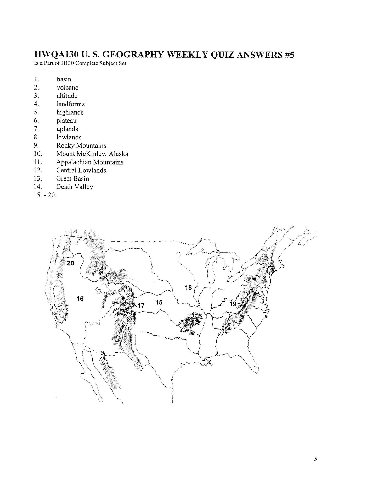 History Grade 06 - U.S. Geography