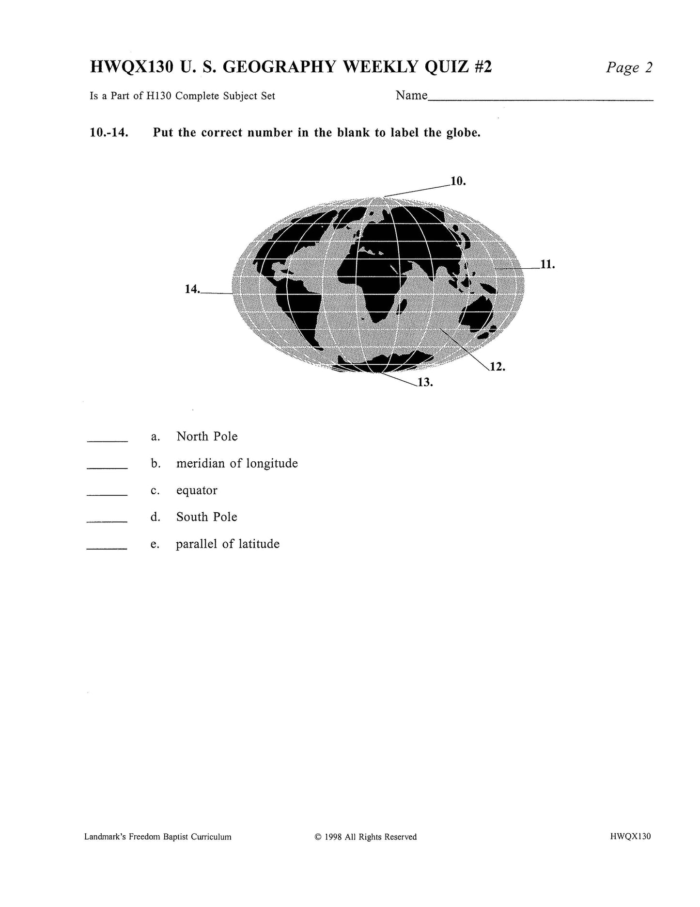 History Grade 06 - U.S. Geography