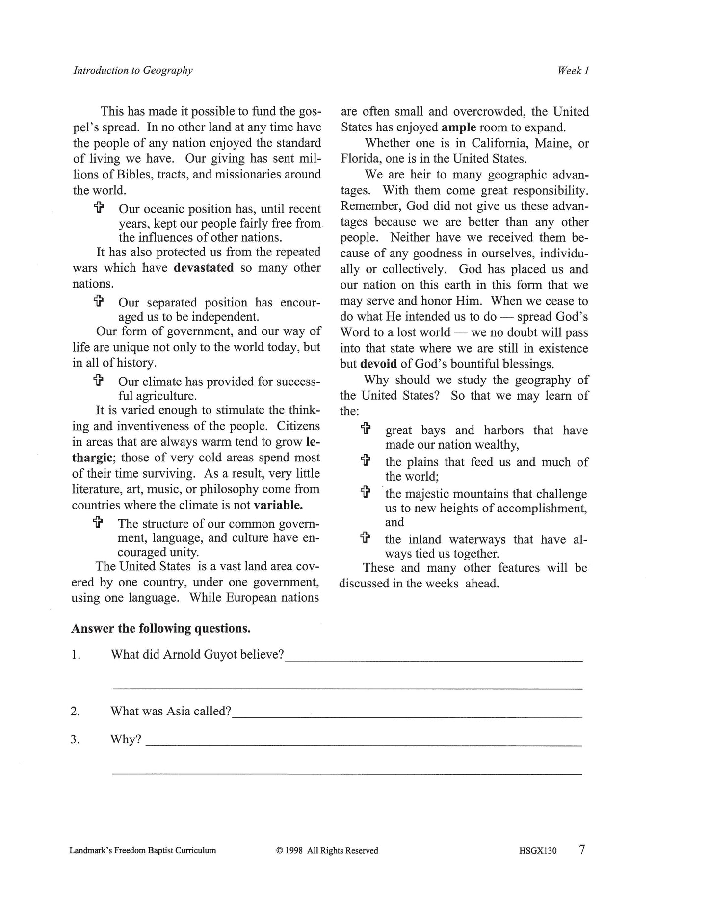 History Grade 06 - U.S. Geography