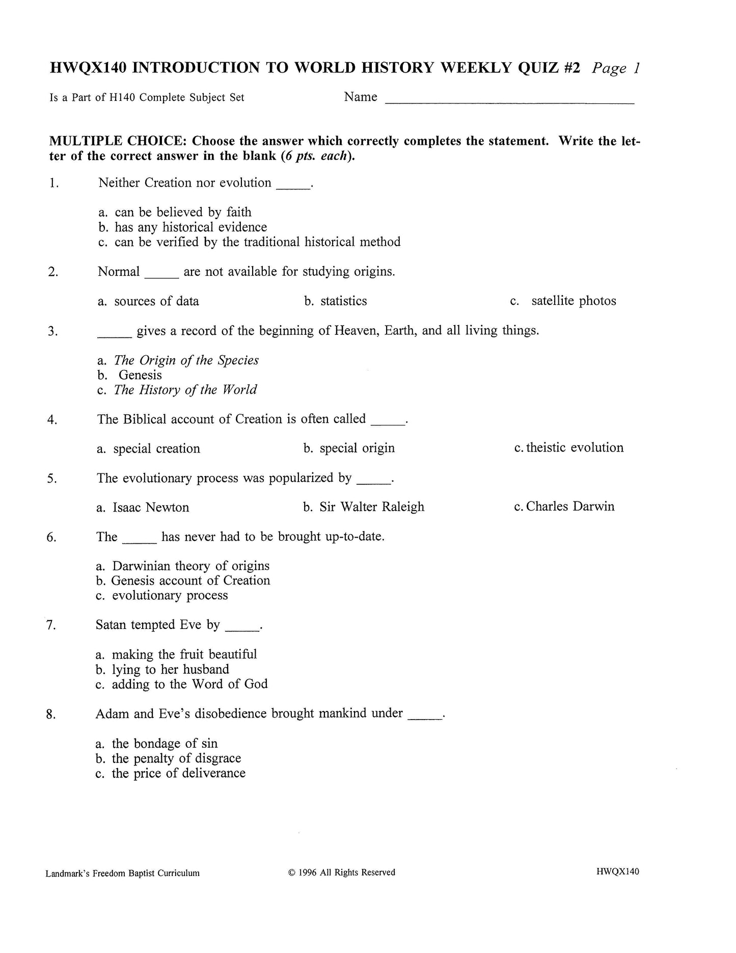 History Grade 08 - Introduction to World History