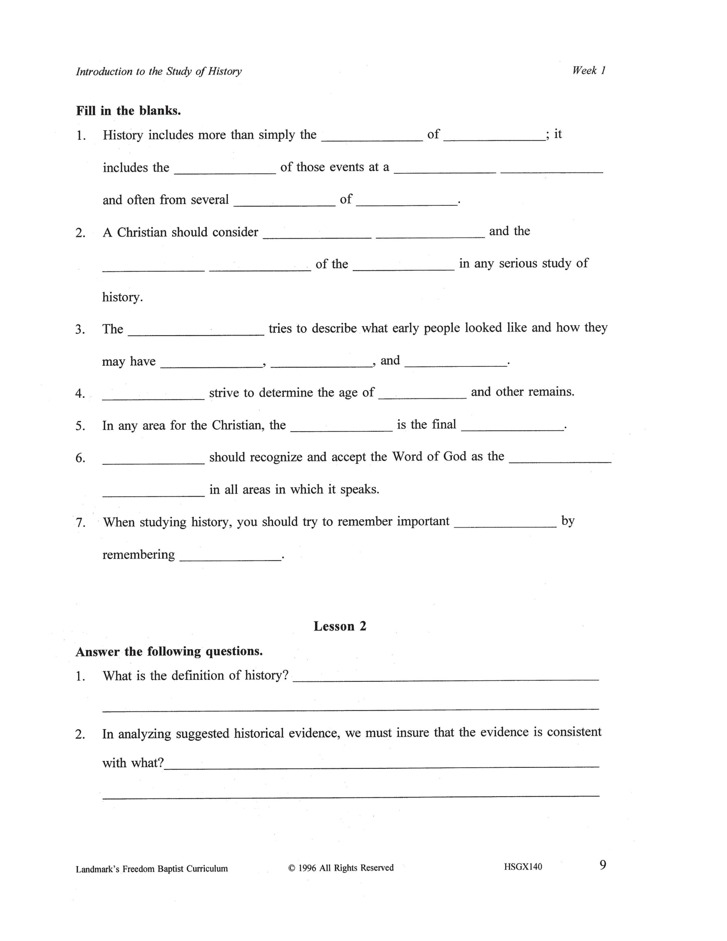 History Grade 08 - Introduction to World History