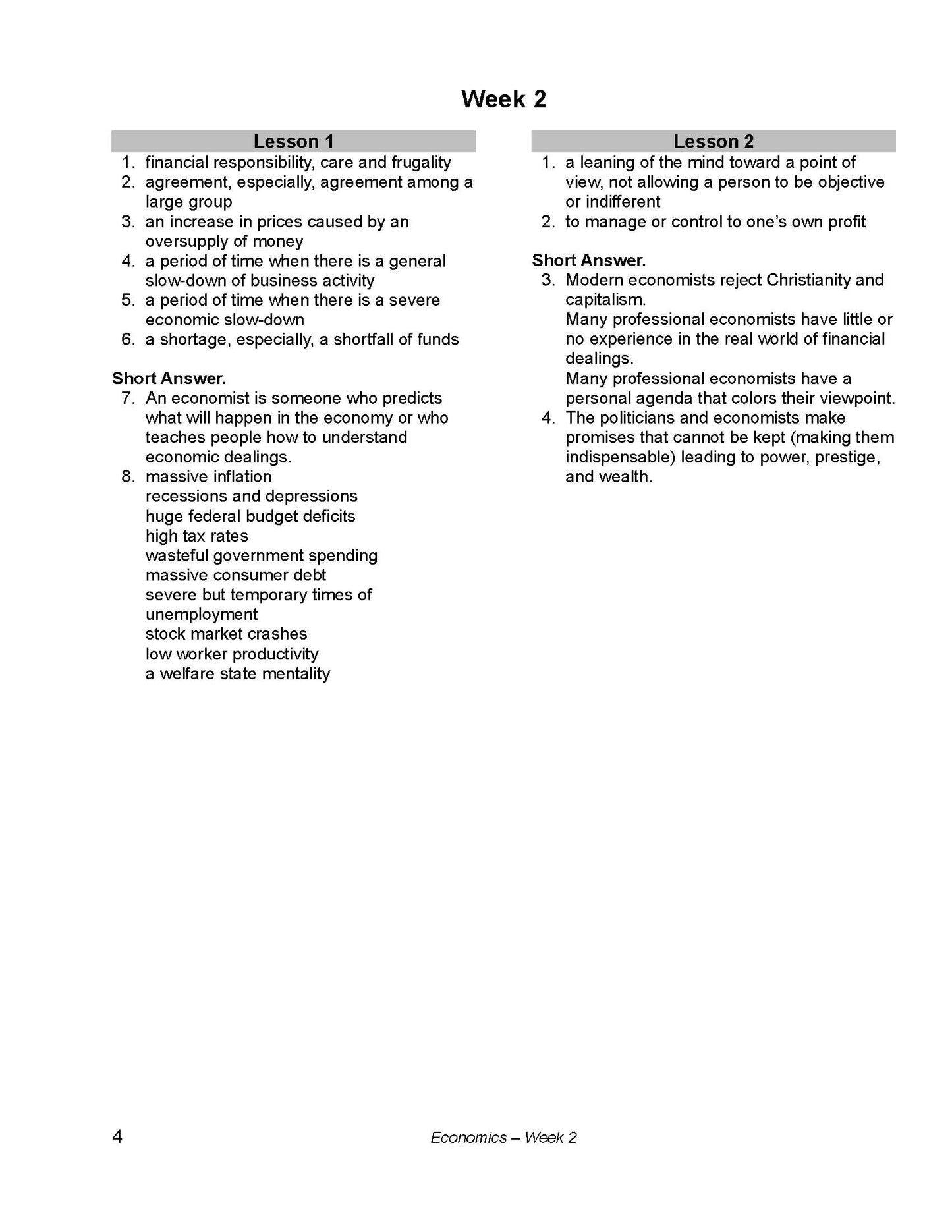 History Grade 12 - U.S. Government & Economics