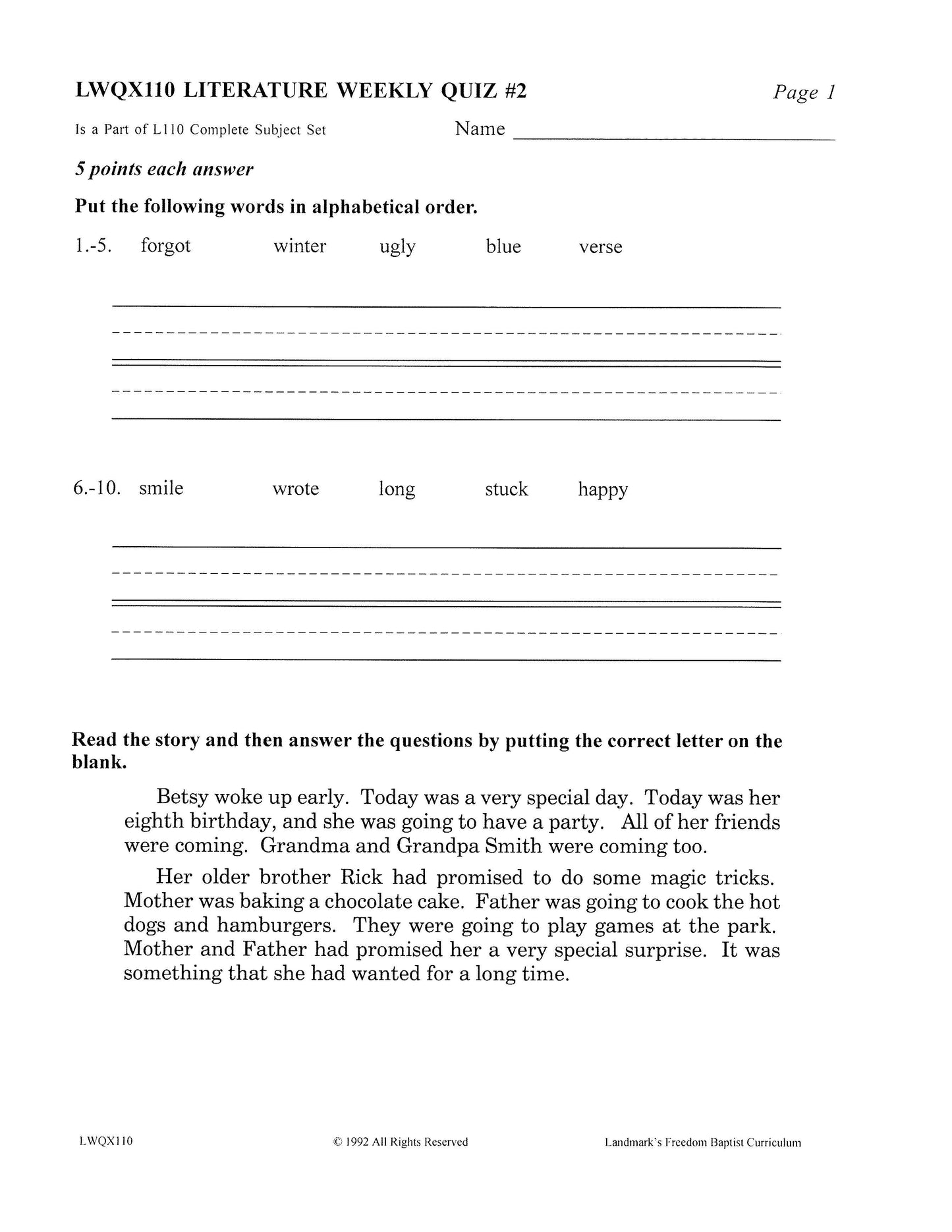 Literature Grade 02