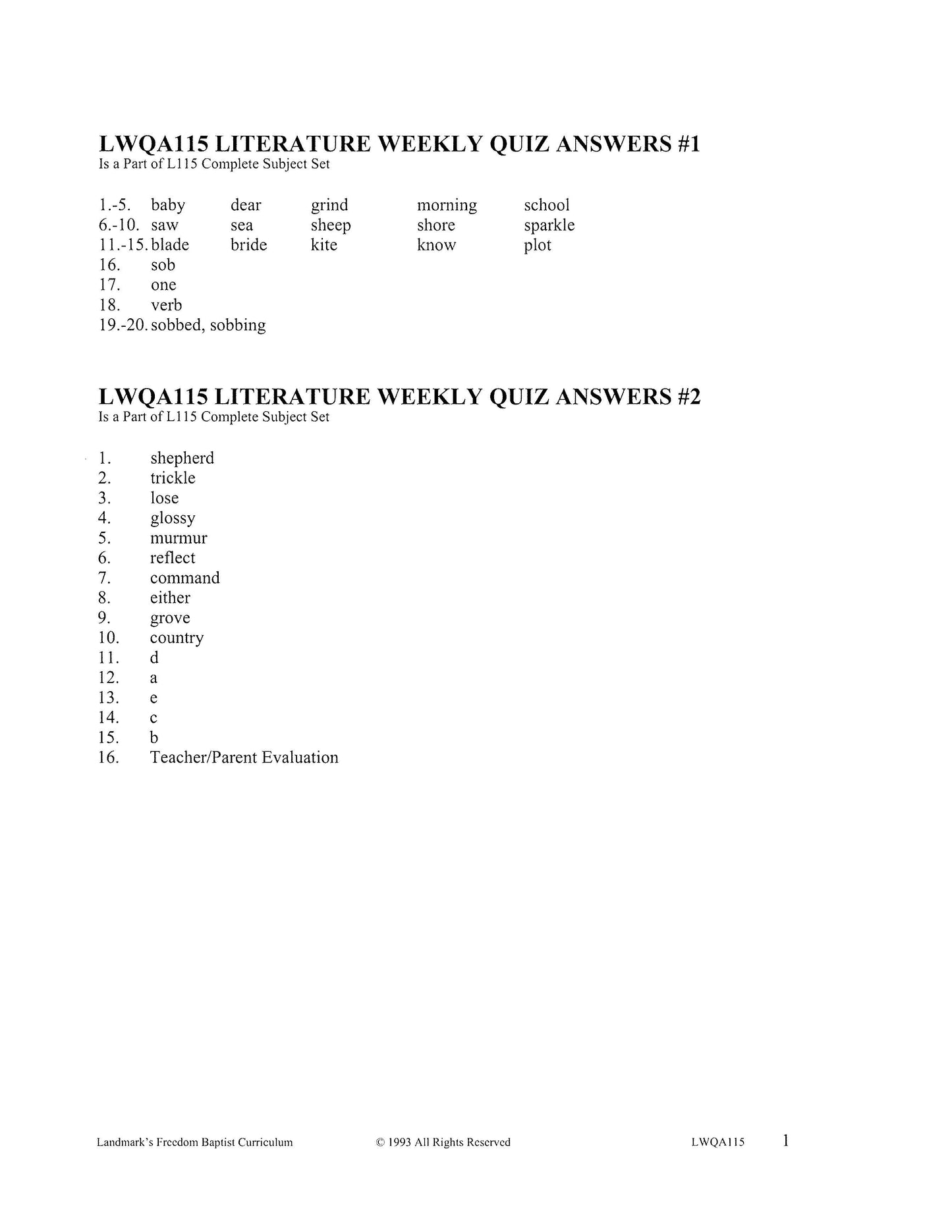 Literature Grade 03