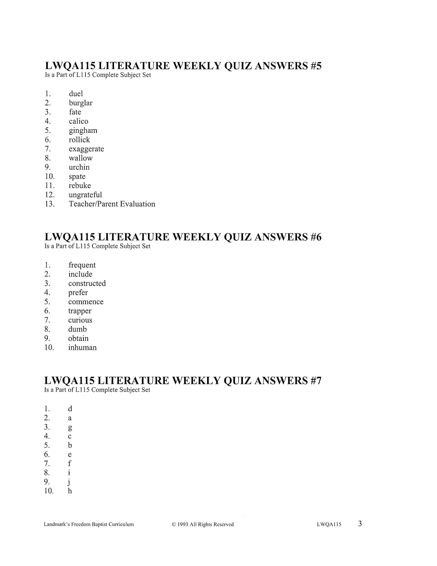 Literature Grade 03