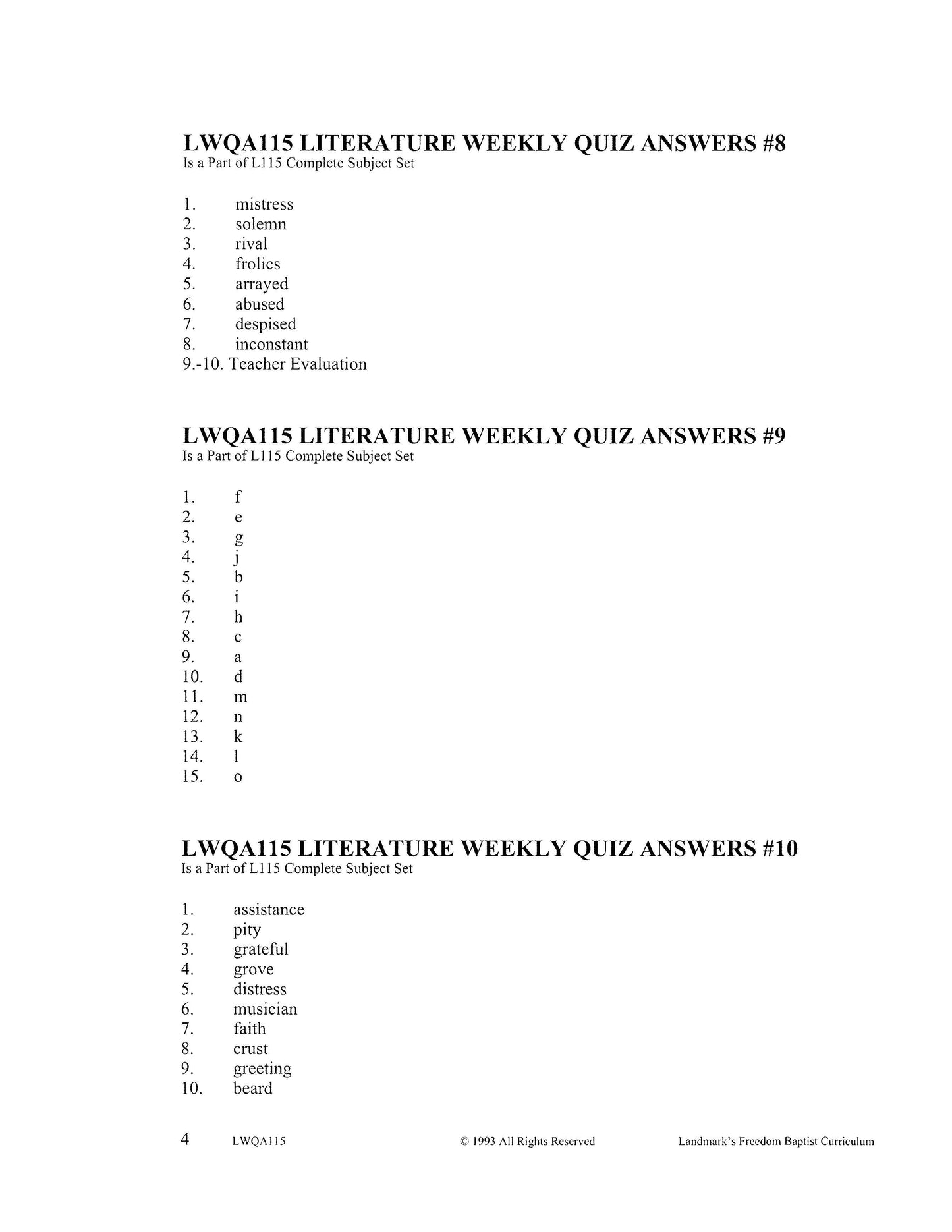 Literature Grade 03