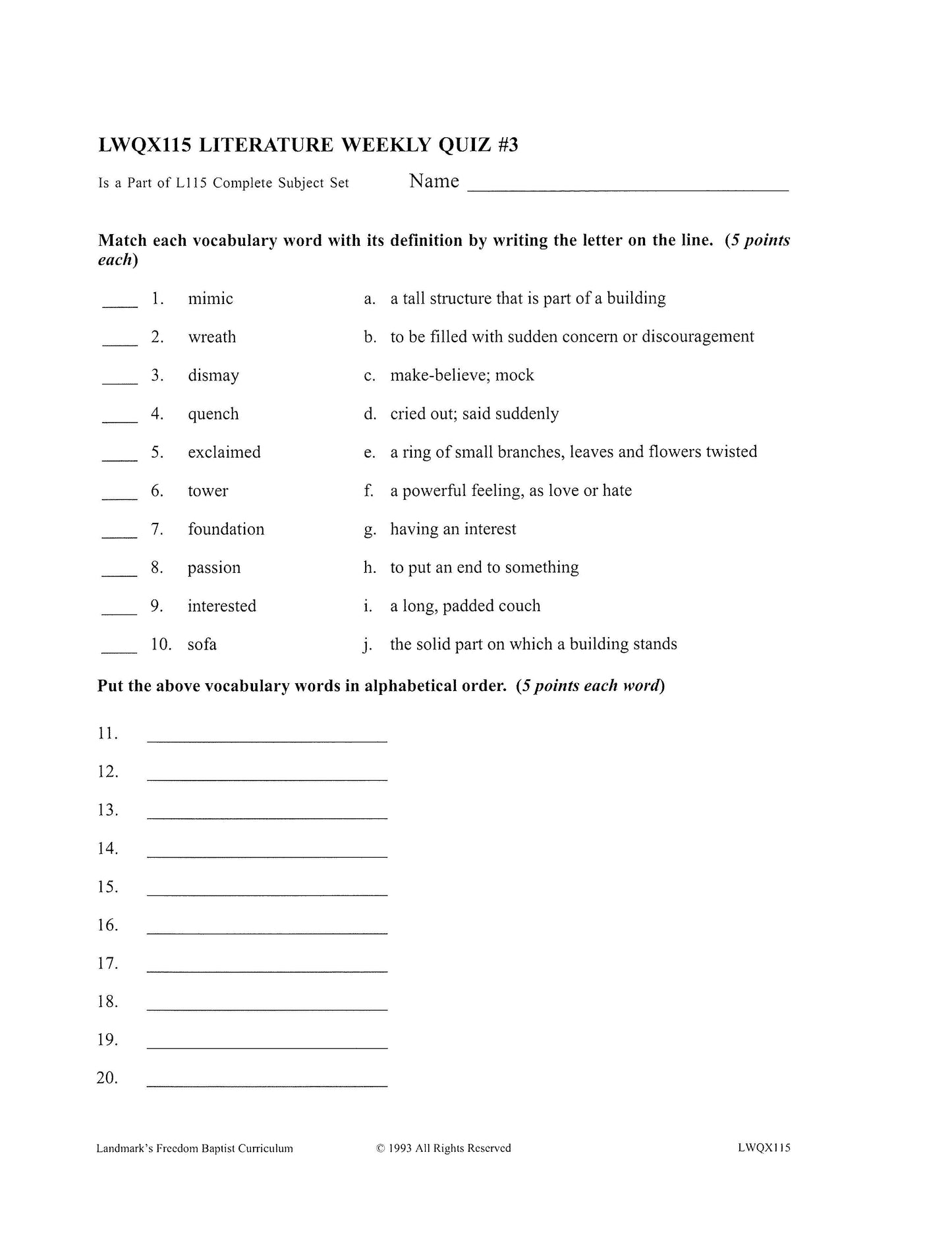 Literature Grade 03