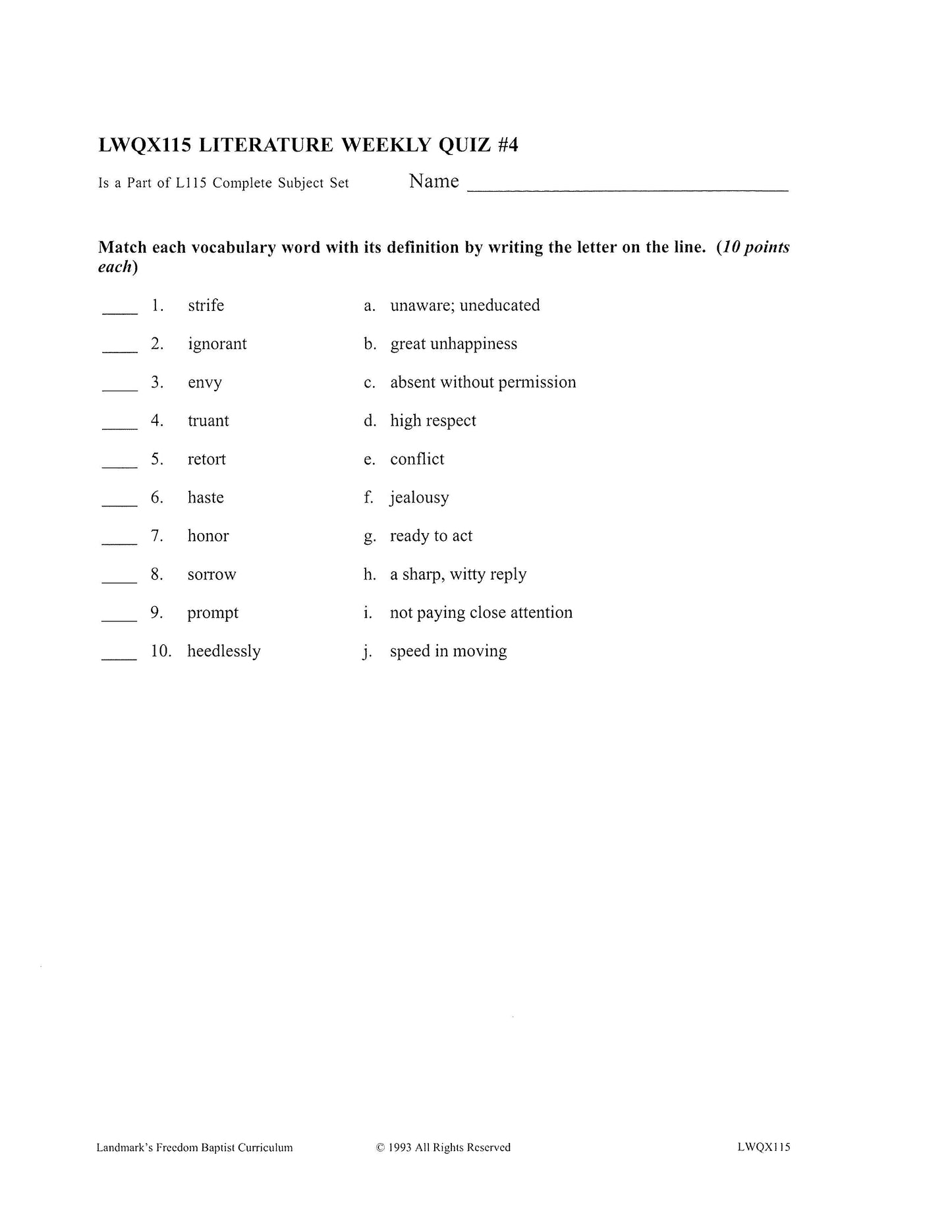 Literature Grade 03