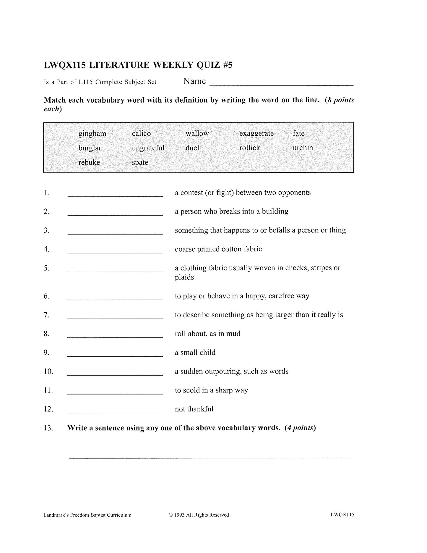 Literature Grade 03