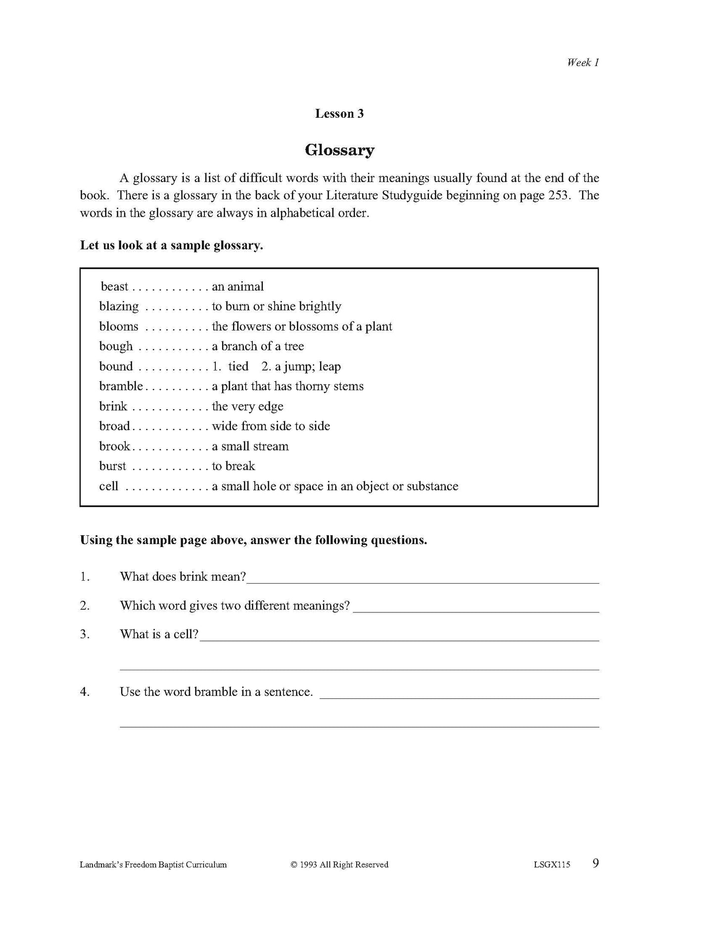 Literature Grade 03