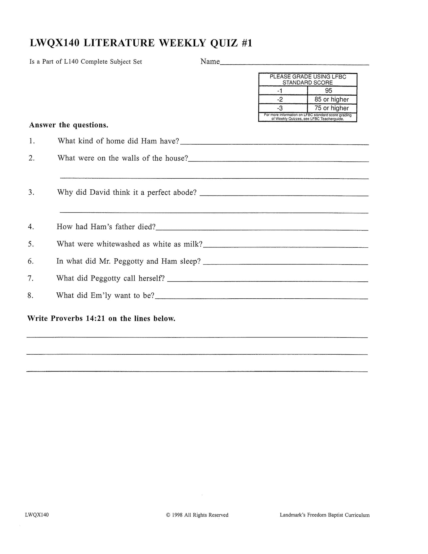 Literature Grade 08 - Character-Building Biographies