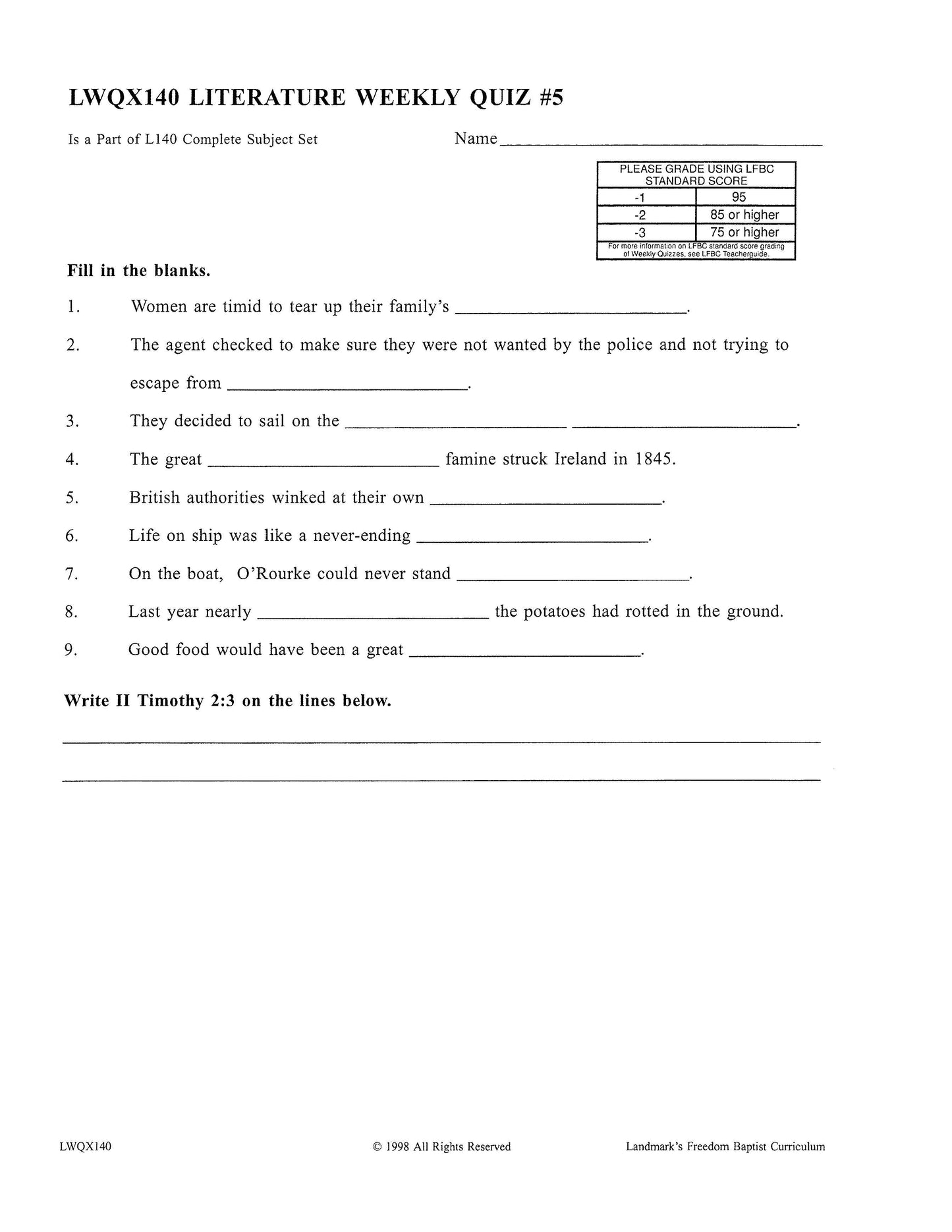 Literature Grade 08 - Character-Building Biographies