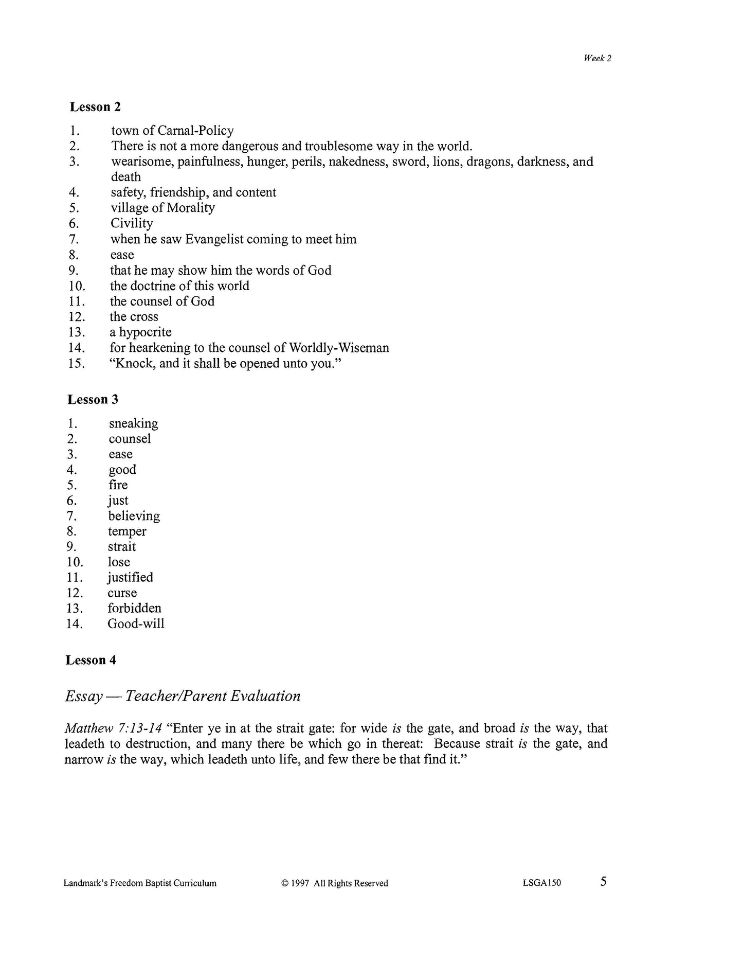Literature Grade 10 - John Bunyan's The Pilgrim's Progress (ELECTIVE)