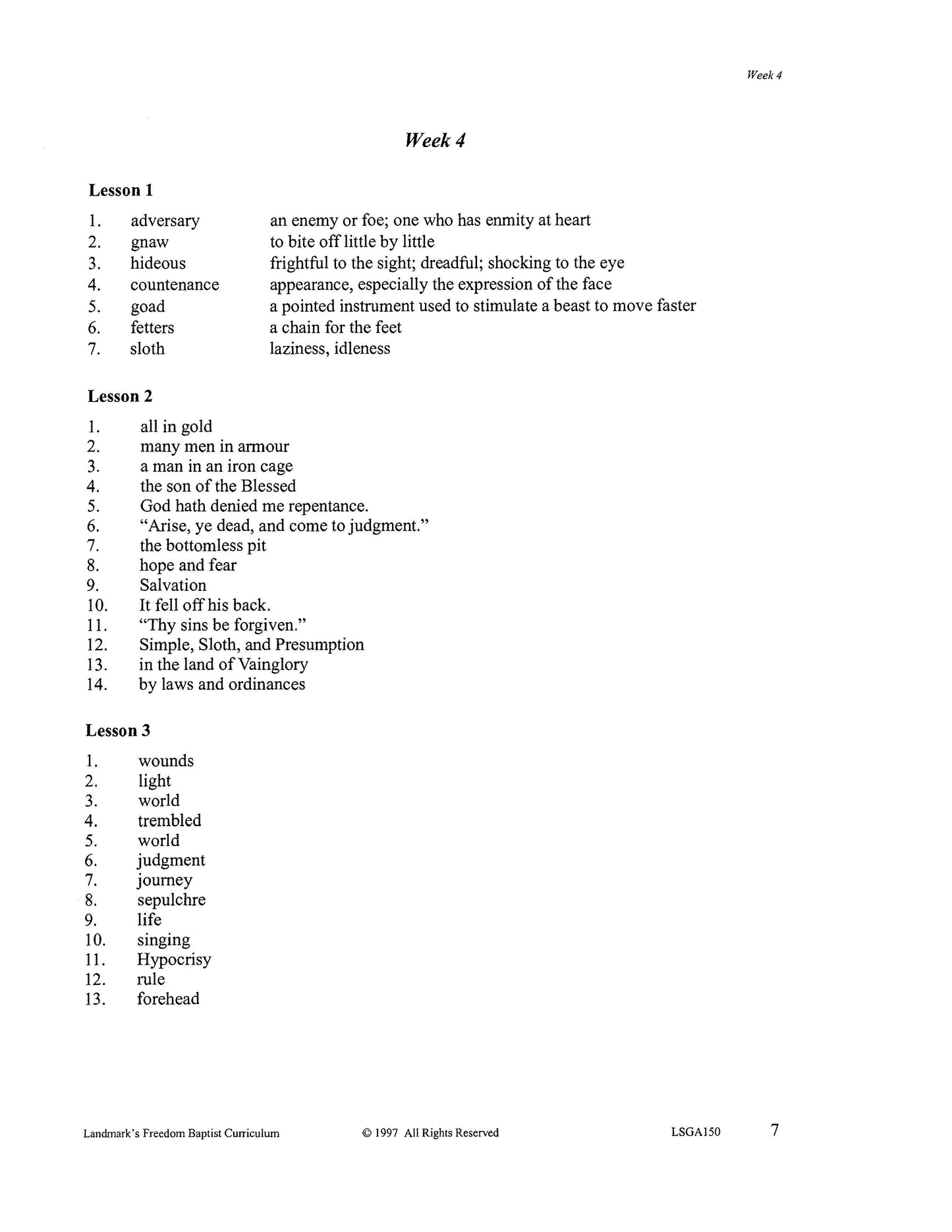 Literature Grade 10 - John Bunyan's The Pilgrim's Progress (ELECTIVE)