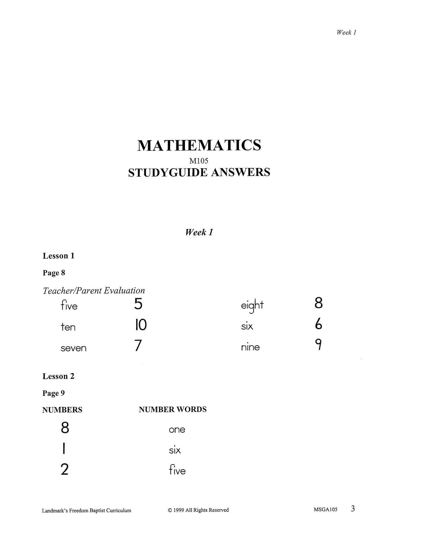 Math Grade 01