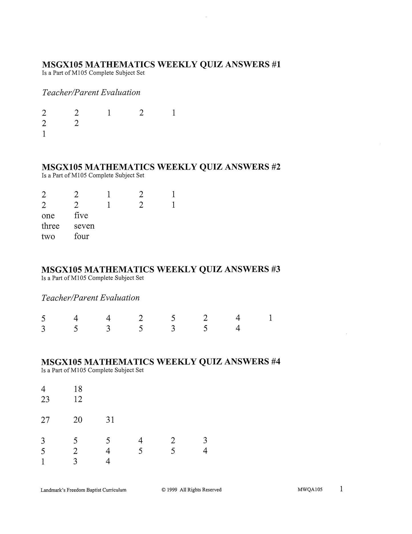 Math Grade 01