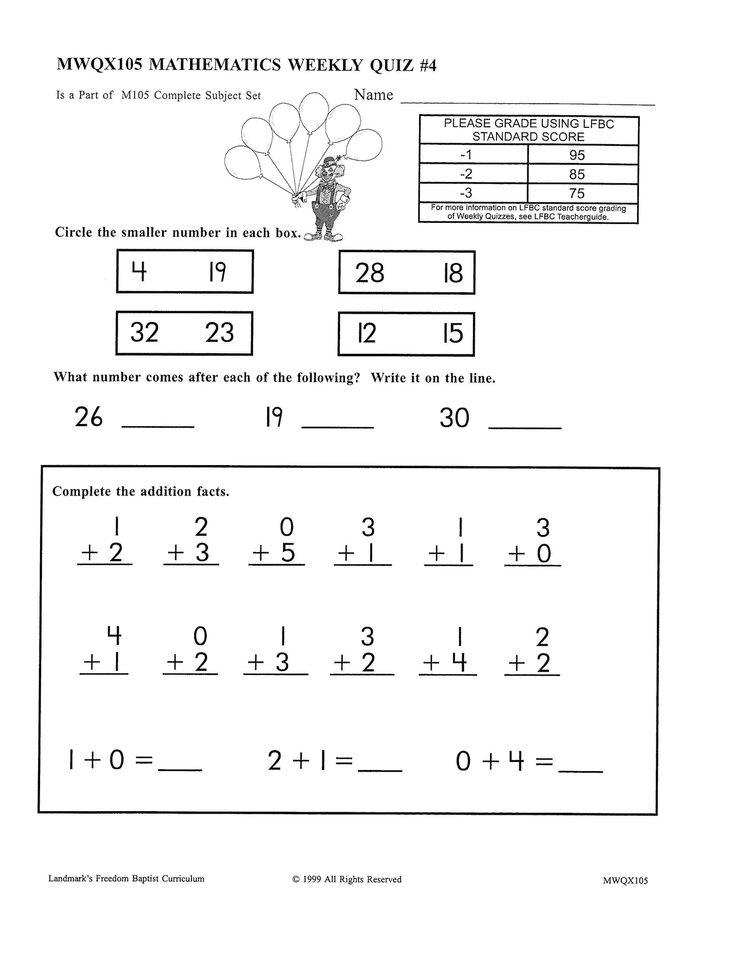 Math Grade 01