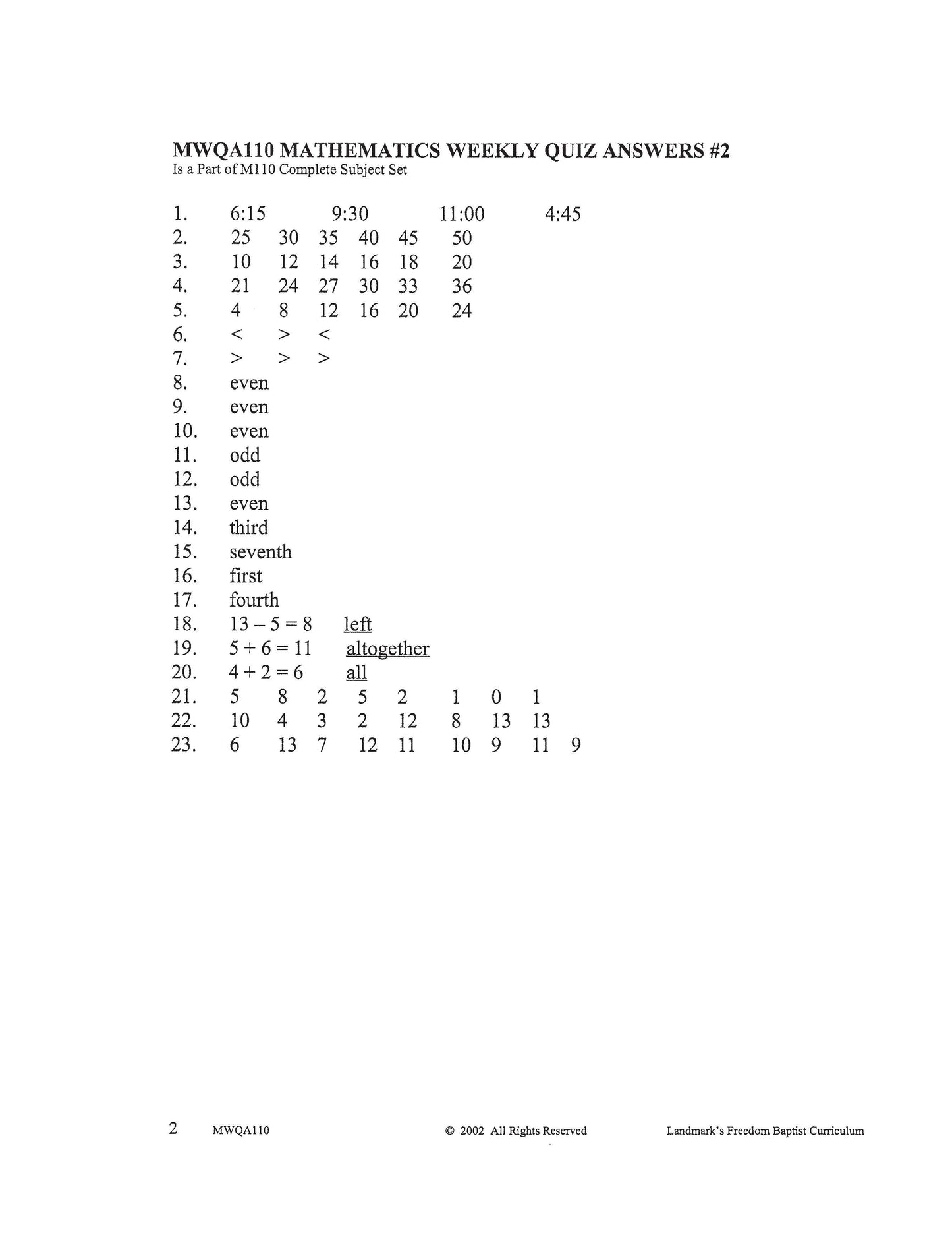 Math Grade 02