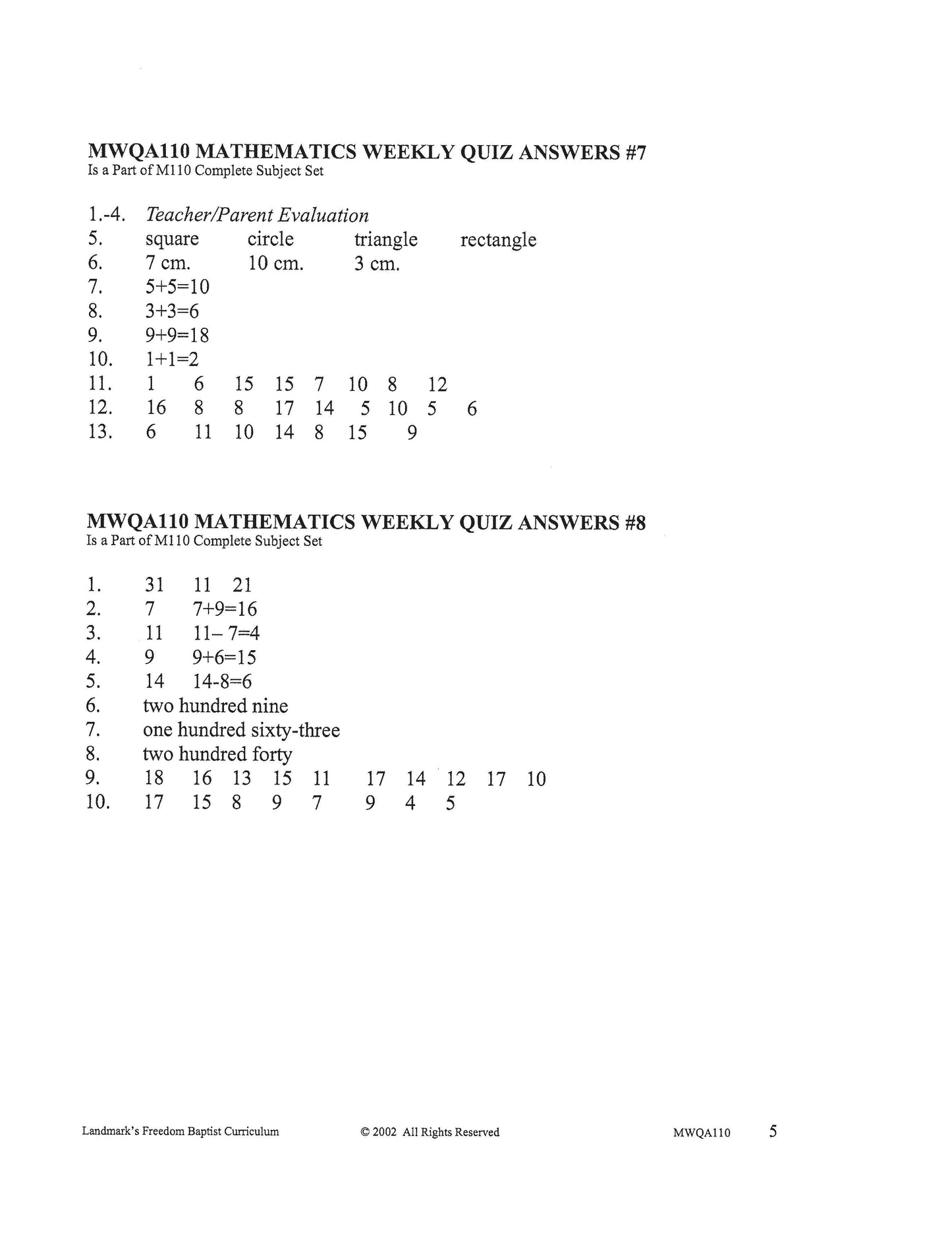 Math Grade 02
