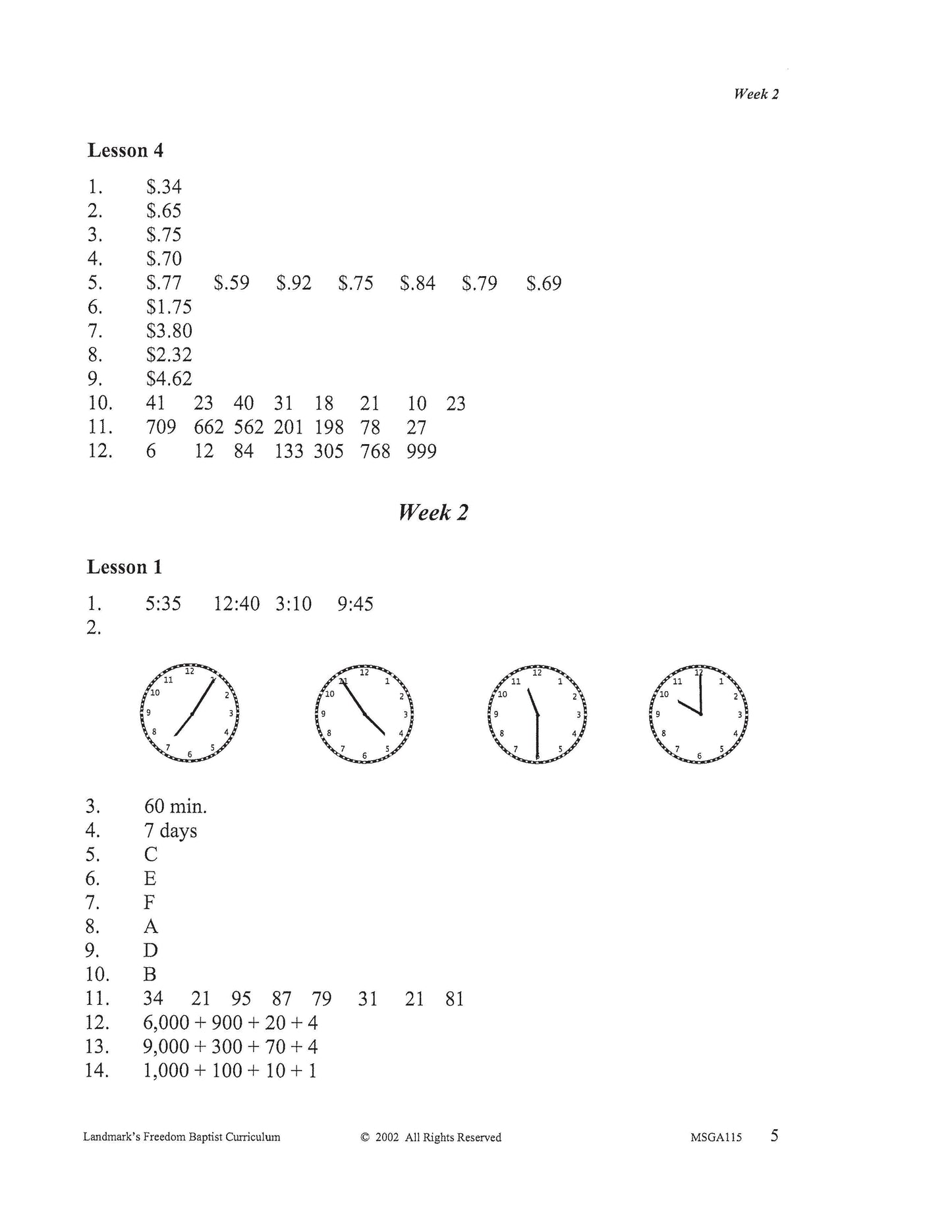 Math Grade 03