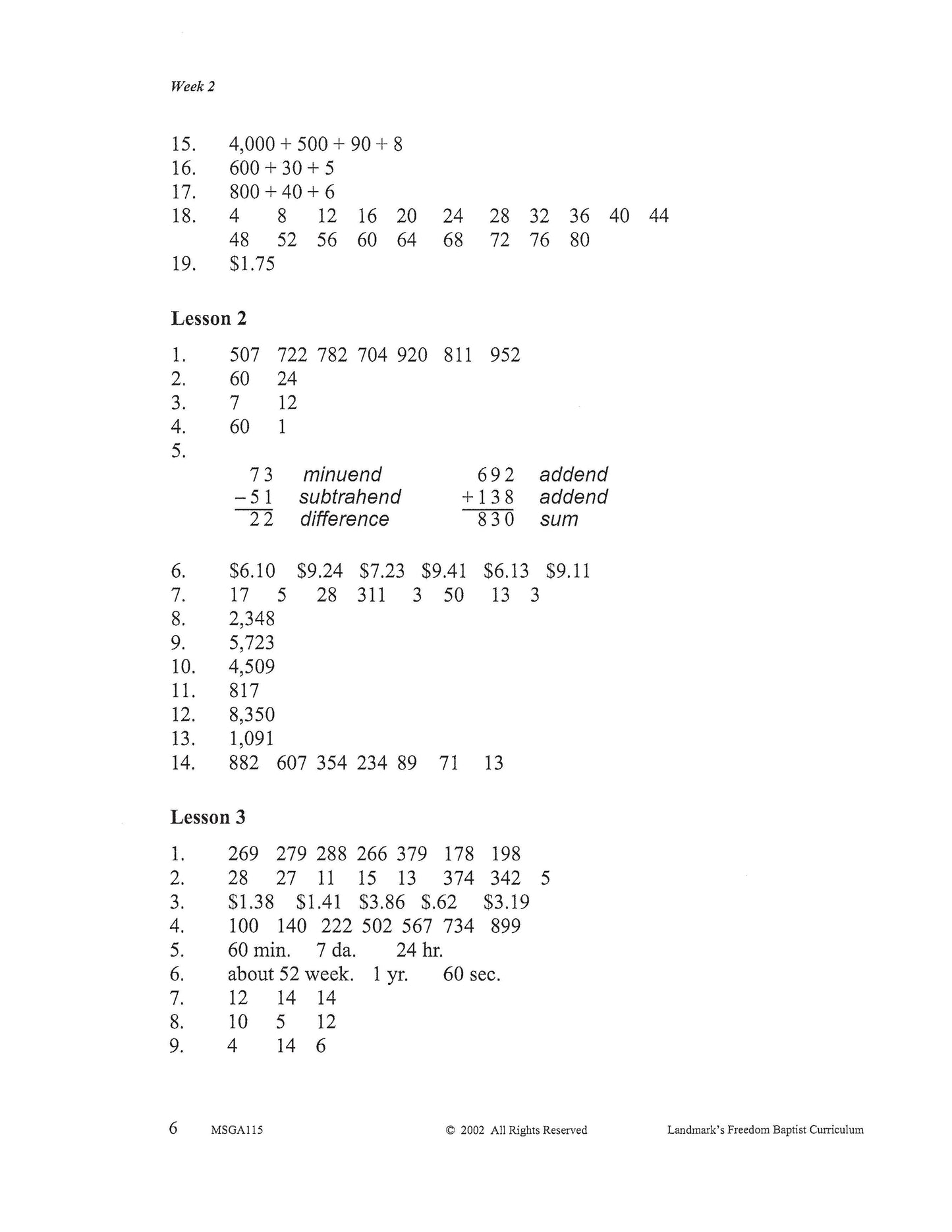 Math Grade 03