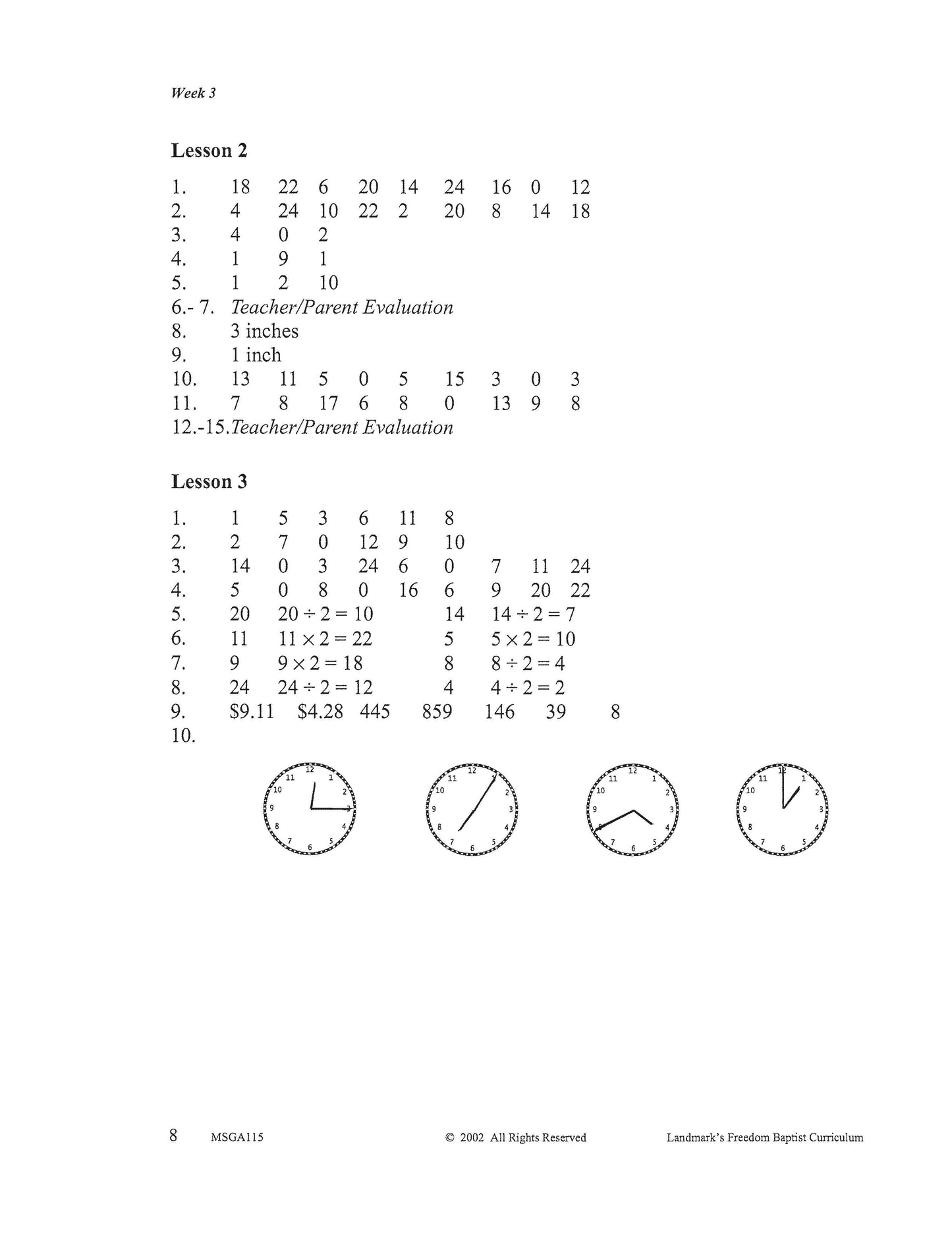 Math Grade 03