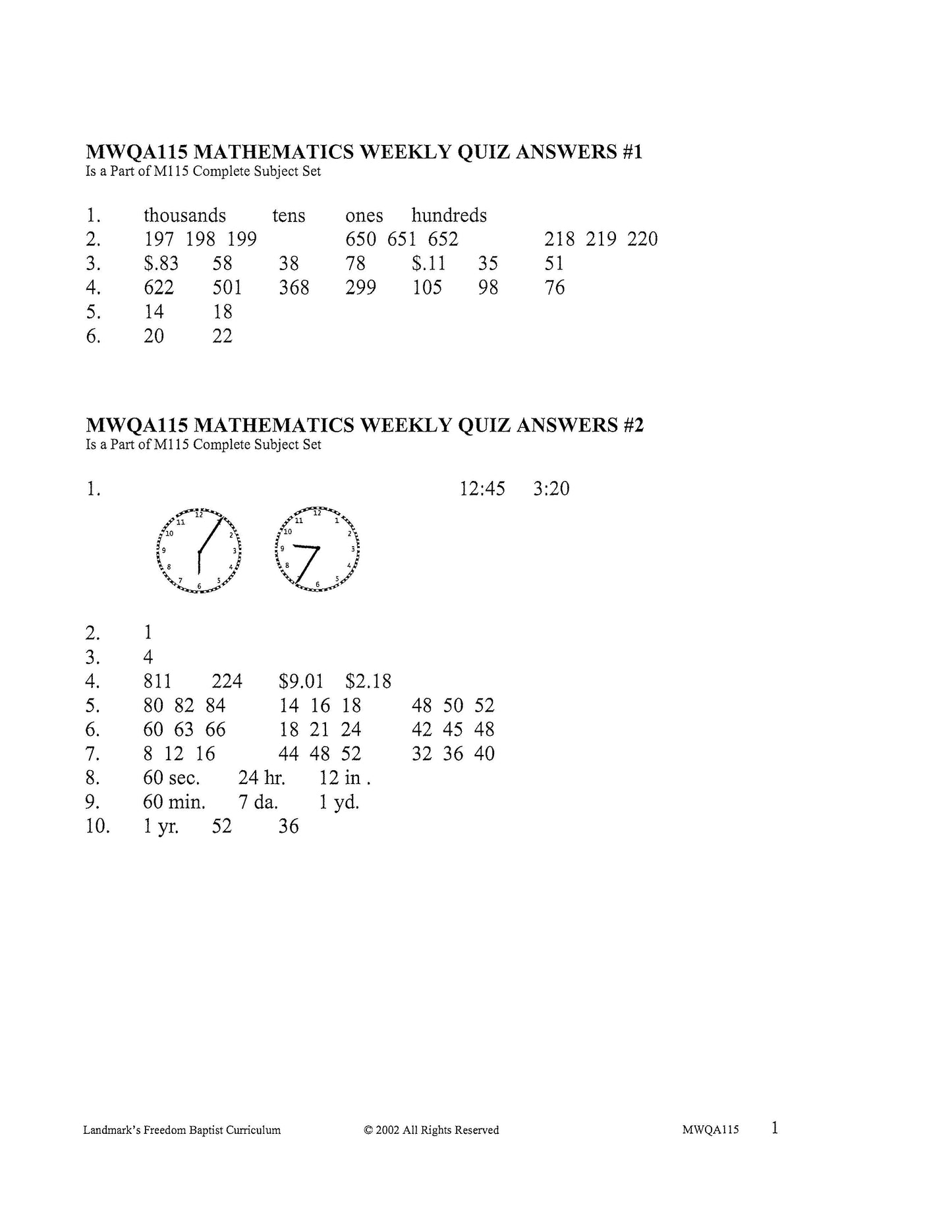 Math Grade 03
