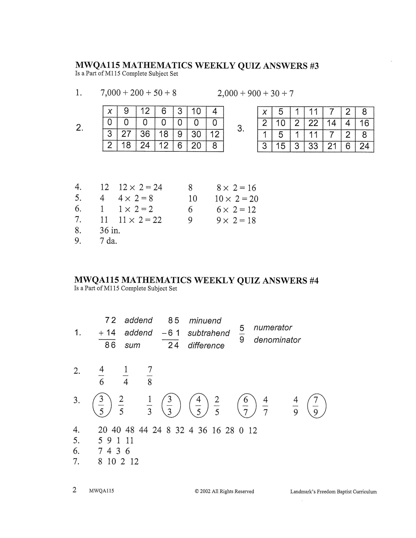 Math Grade 03