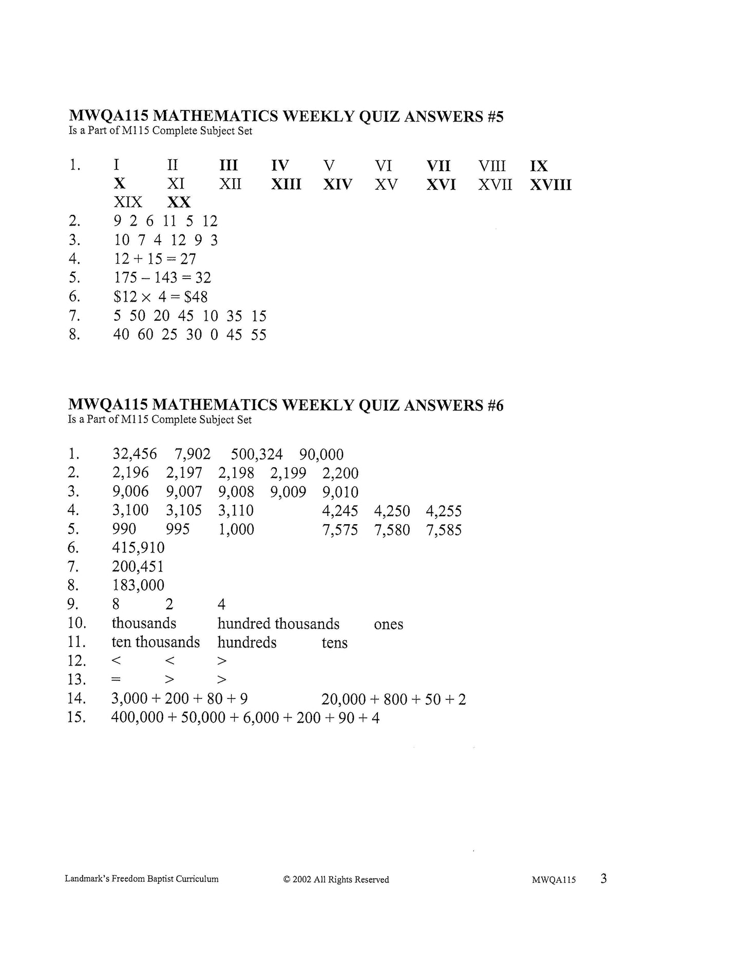 Math Grade 03