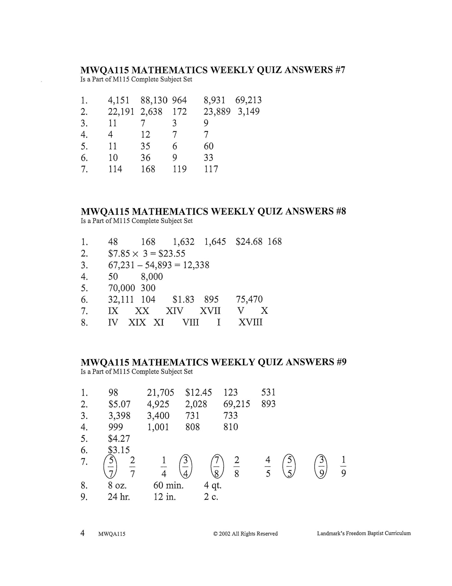 Math Grade 03