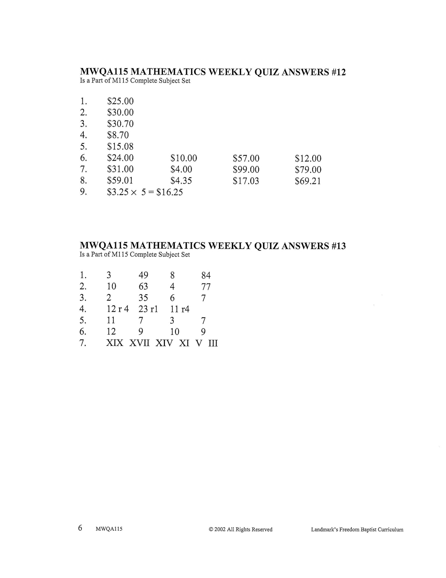 Math Grade 03
