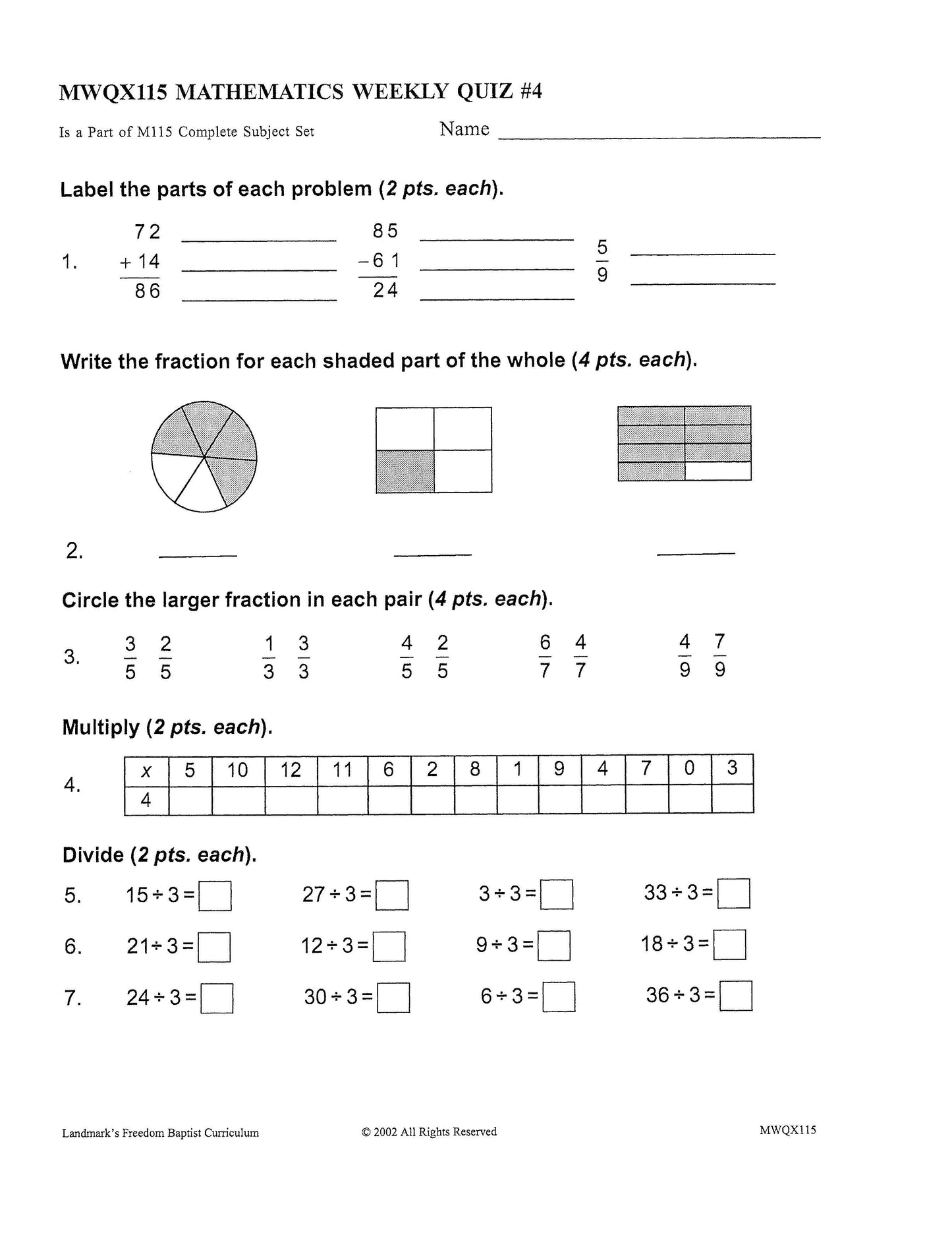 Math Grade 03