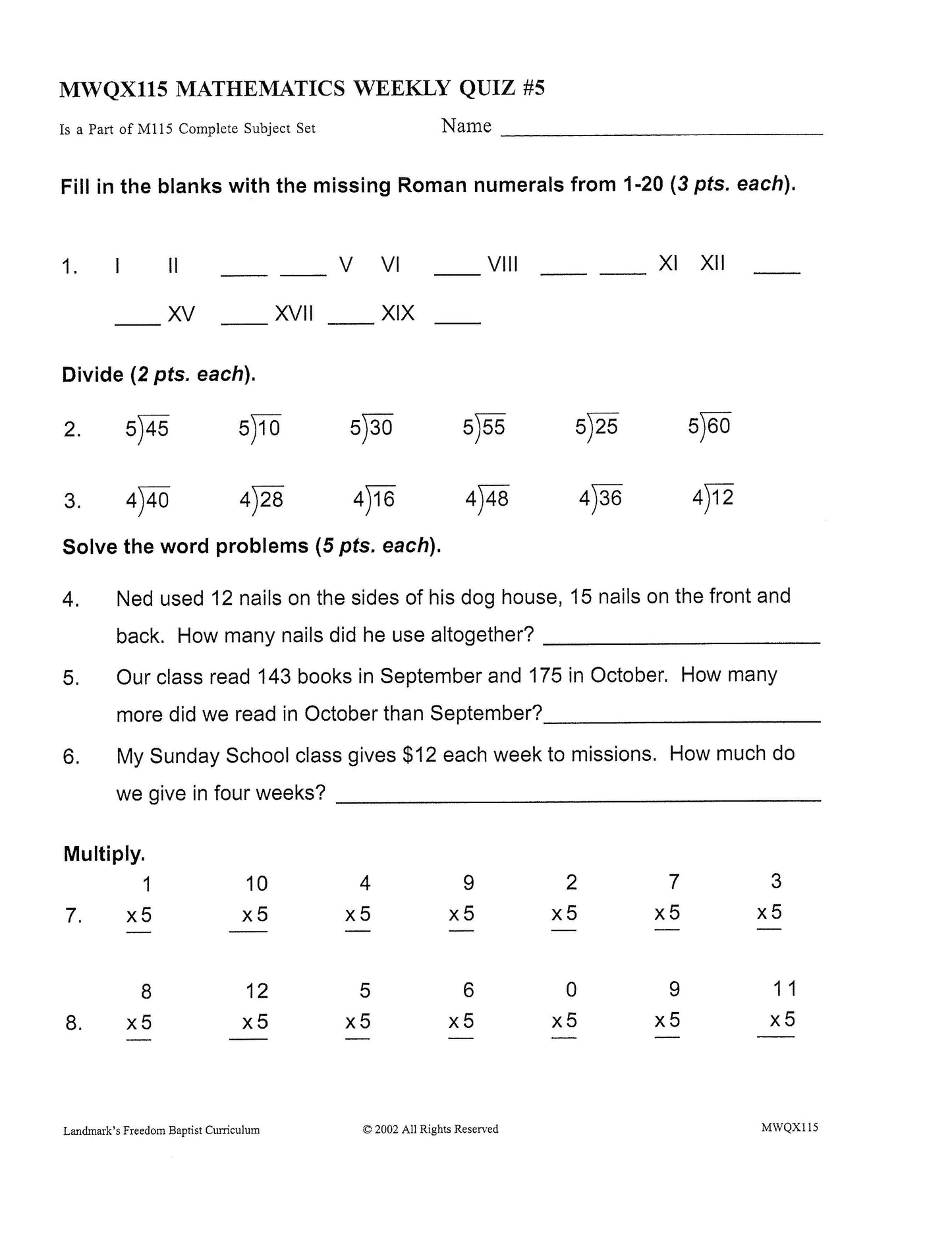 Math Grade 03