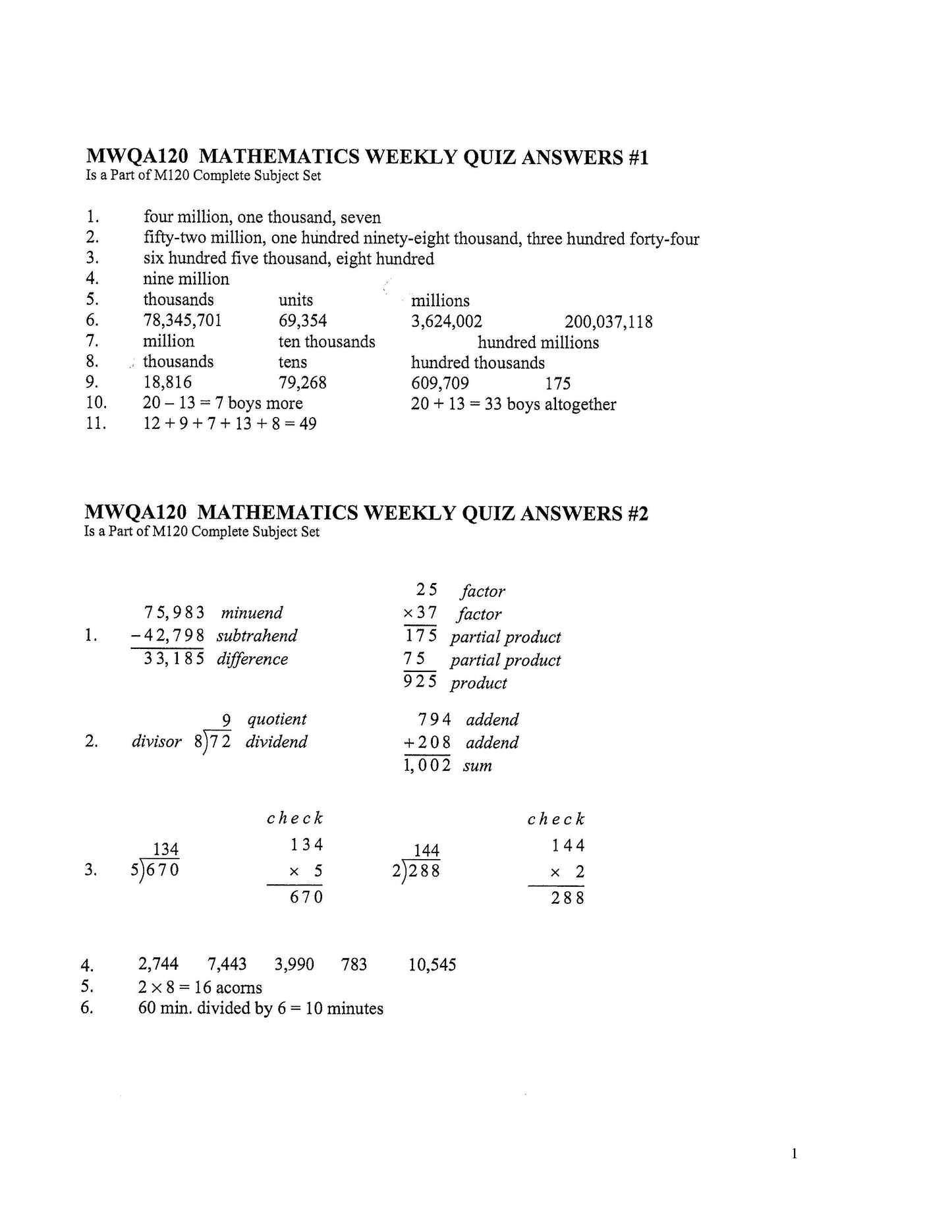 Math Grade 04