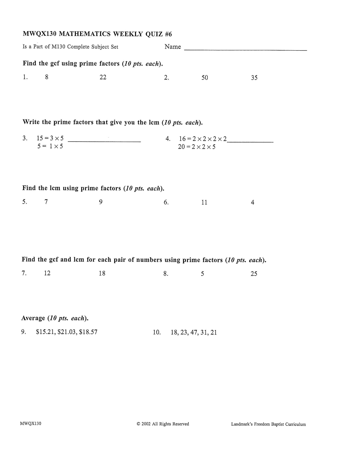 Math Grade 06