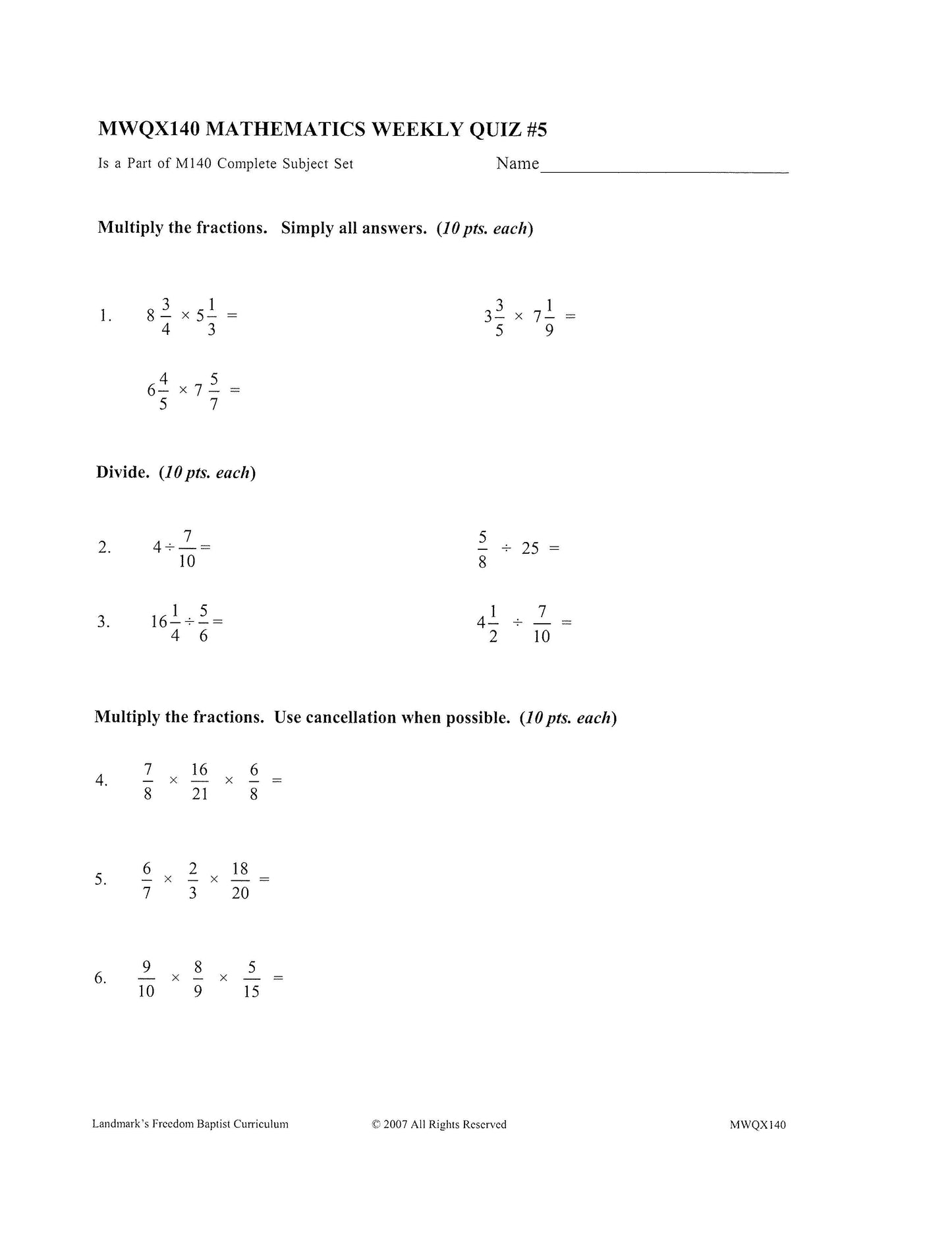 Math Grade 08 - Math Foundations / Pre-Algebra